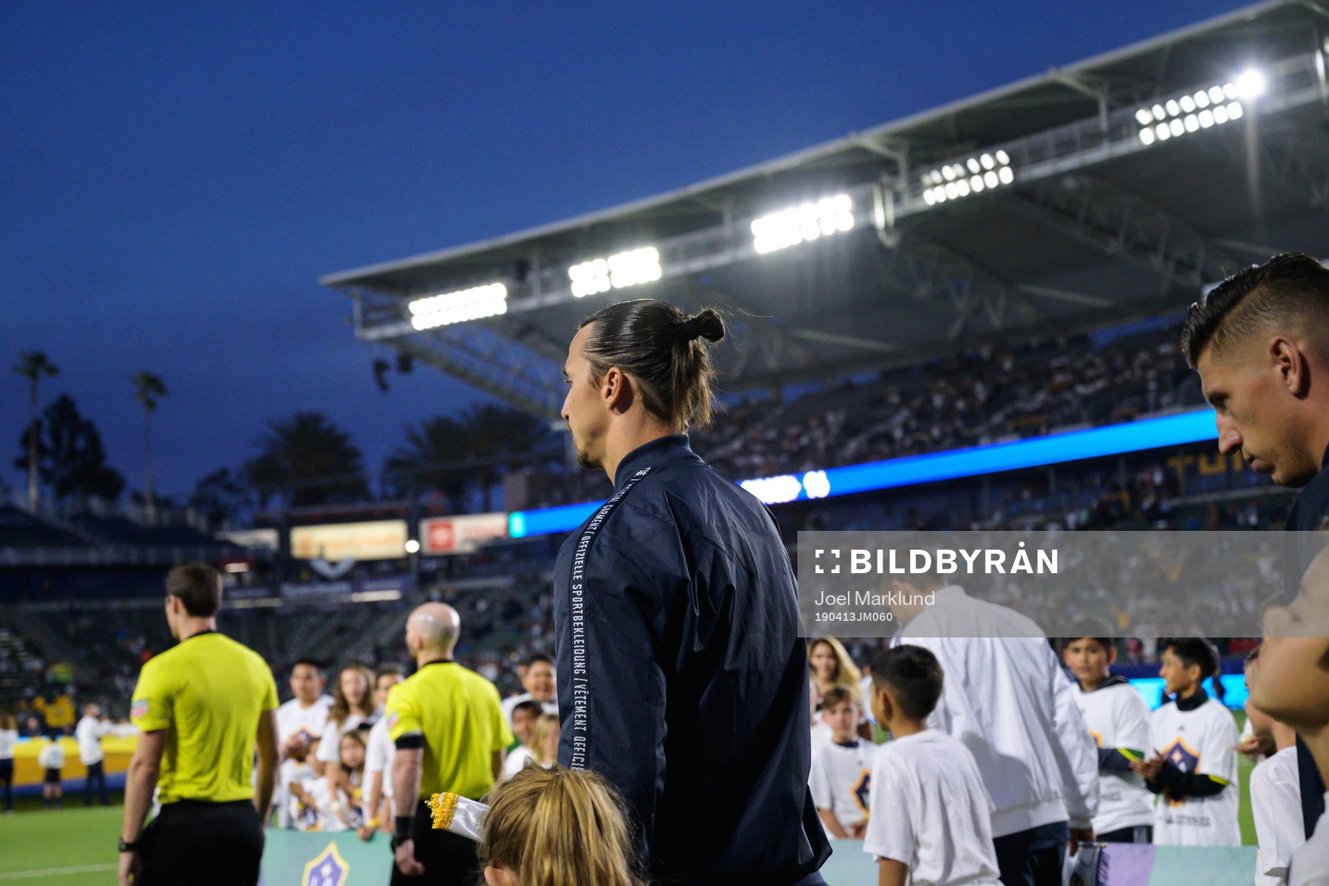 Zlatan Ibrahimovic of LA Galaxy enters the field