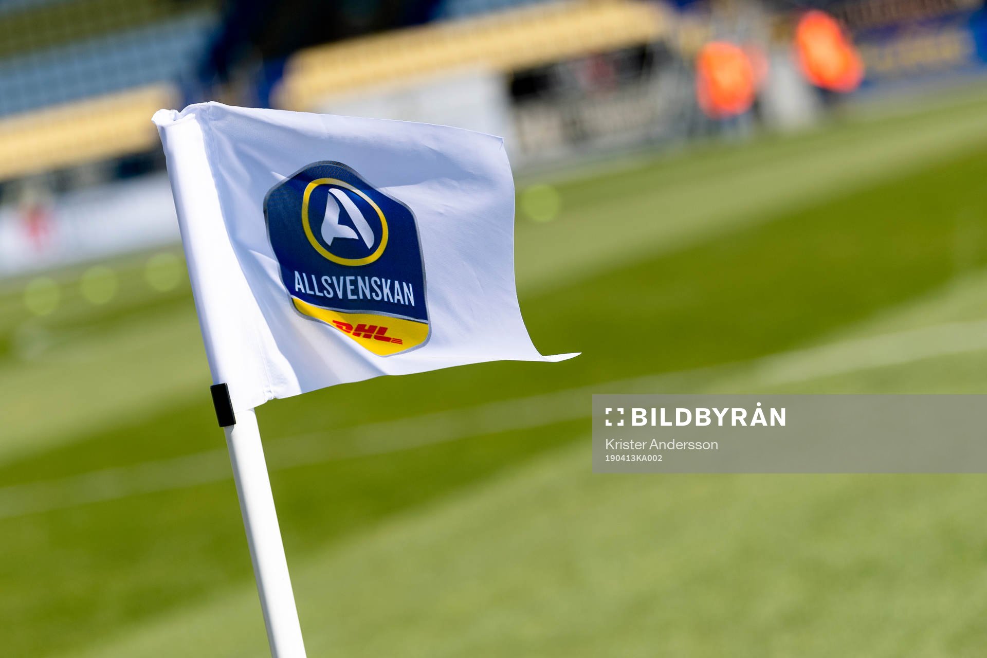 Hörnflagga före fotbollsmatchen i Allsvenskan mellan