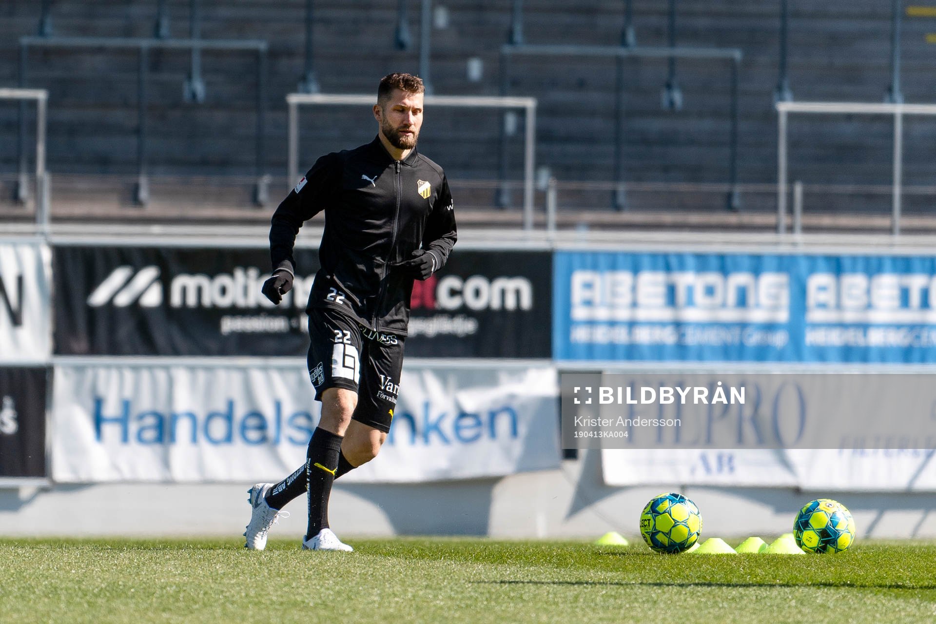 Häckens Joona Toivo före fotbollsmatchen i Allsvenskan