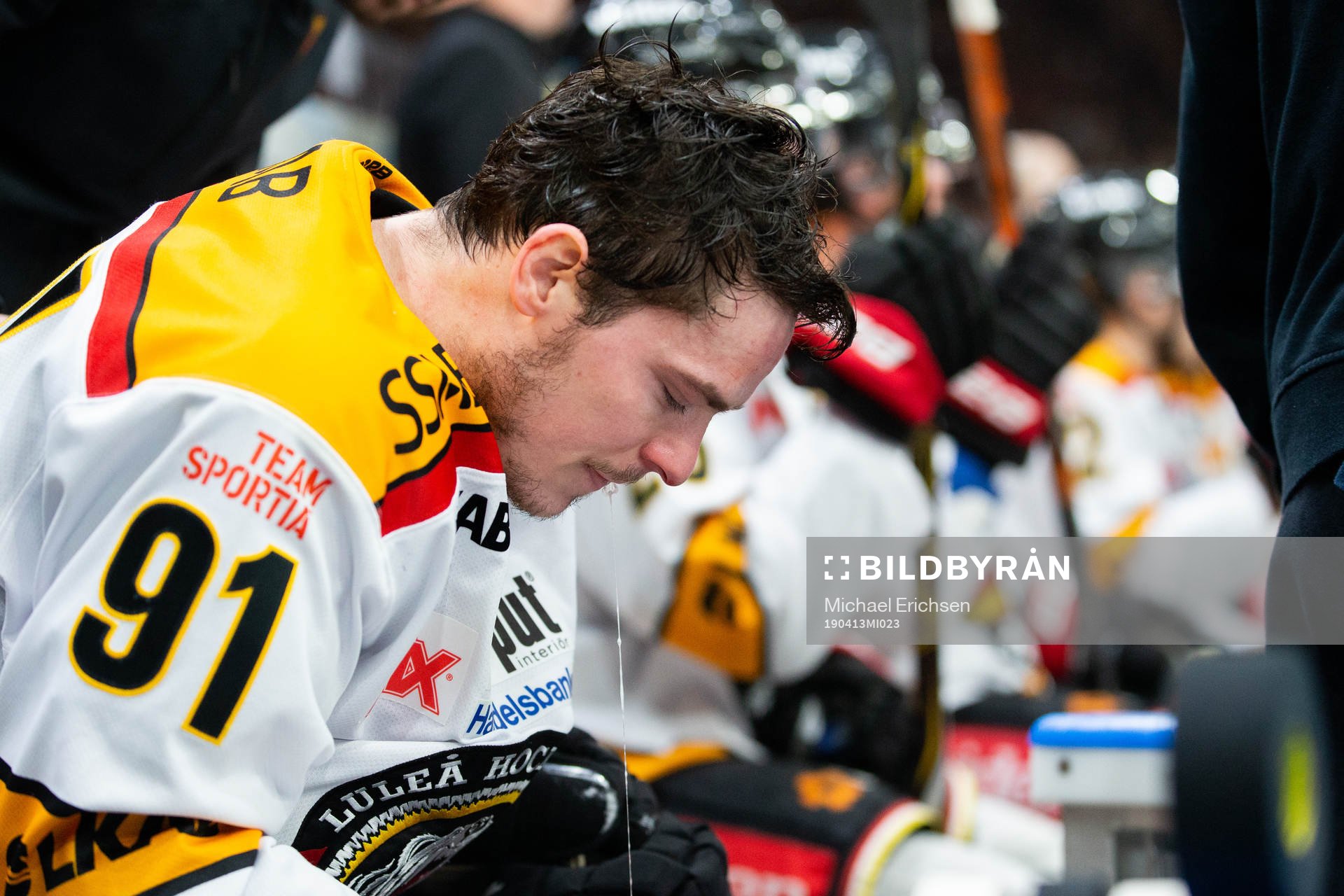 Luleås Austin Farley i båset