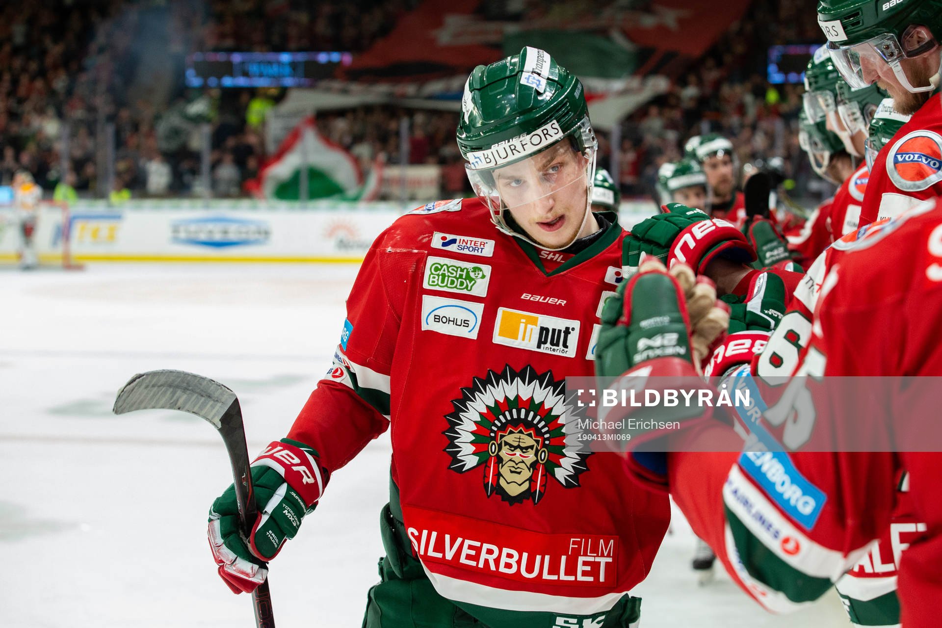 Frölundas Jacob Moverare jublar