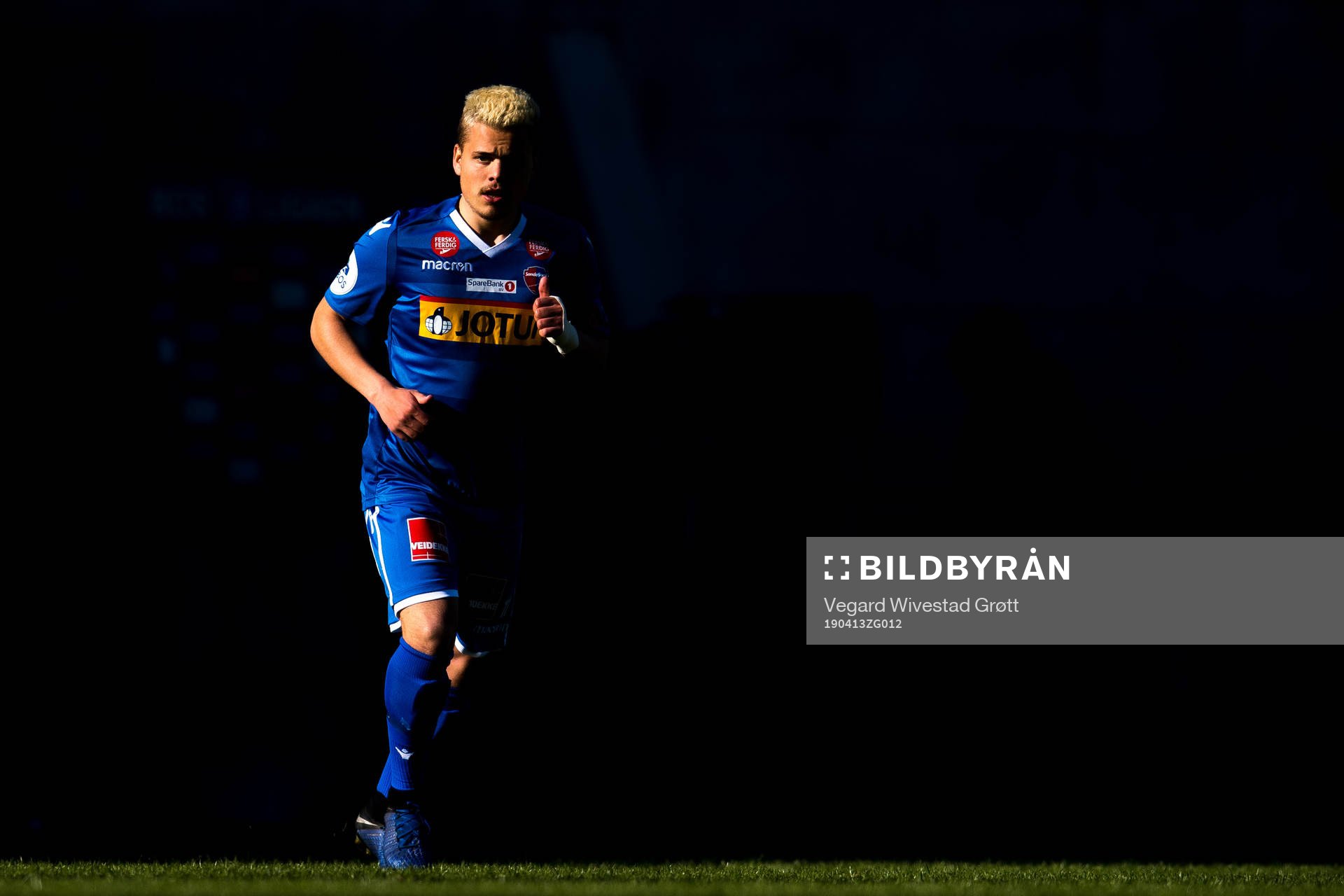 Tobias Hammer Svendsen of Sandefjord during the OBOS-ligaen football match between Sandefjord and Aalesund on April 13, 2019 in Sandefjord.