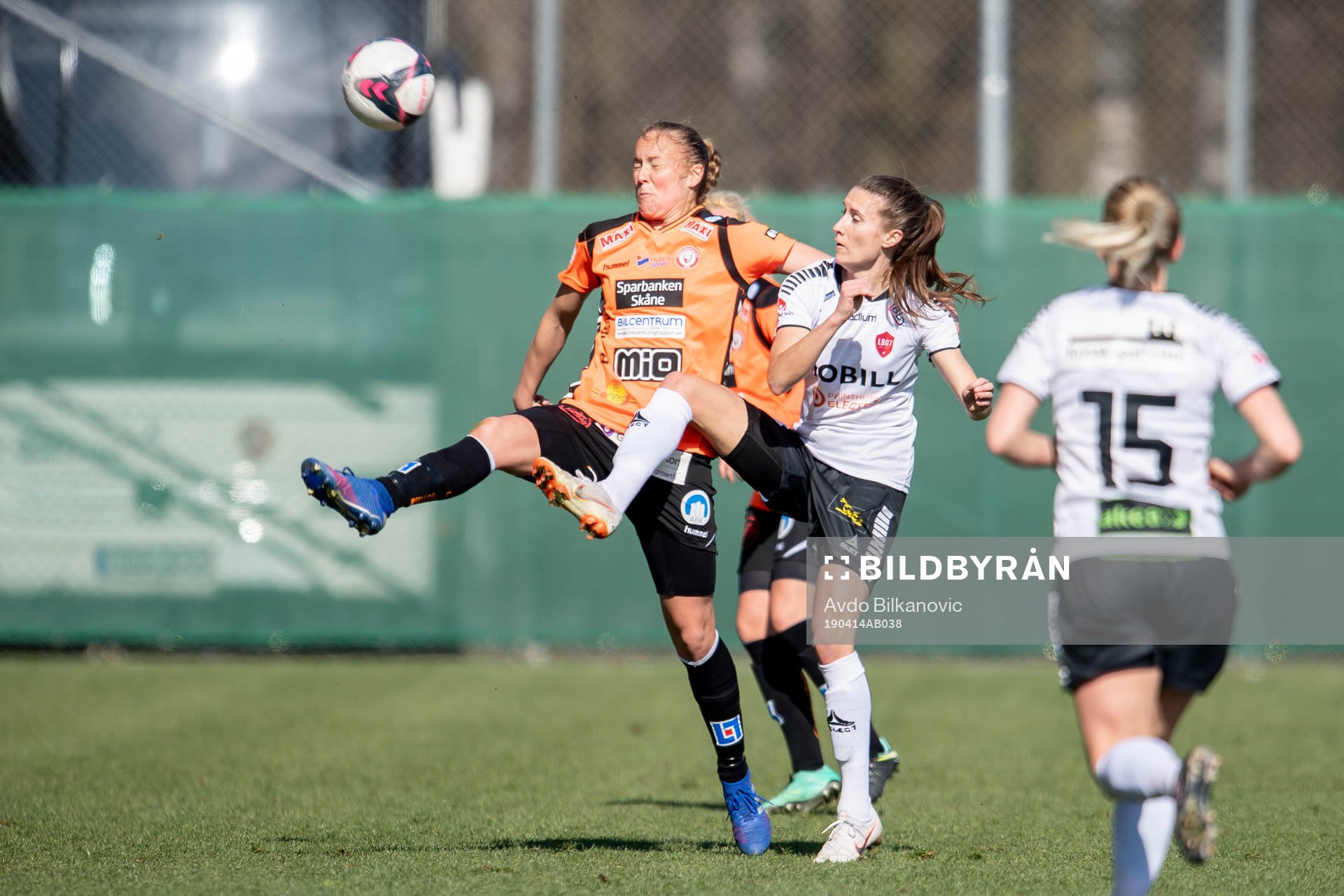Limhamn Bunkeflos Anna Evelina Parikka under fotbollsmatchen i Damallsvenskan mellan Kristianstad och Limhamn Bunkefloden 14 april 2019 i Kristianstad.