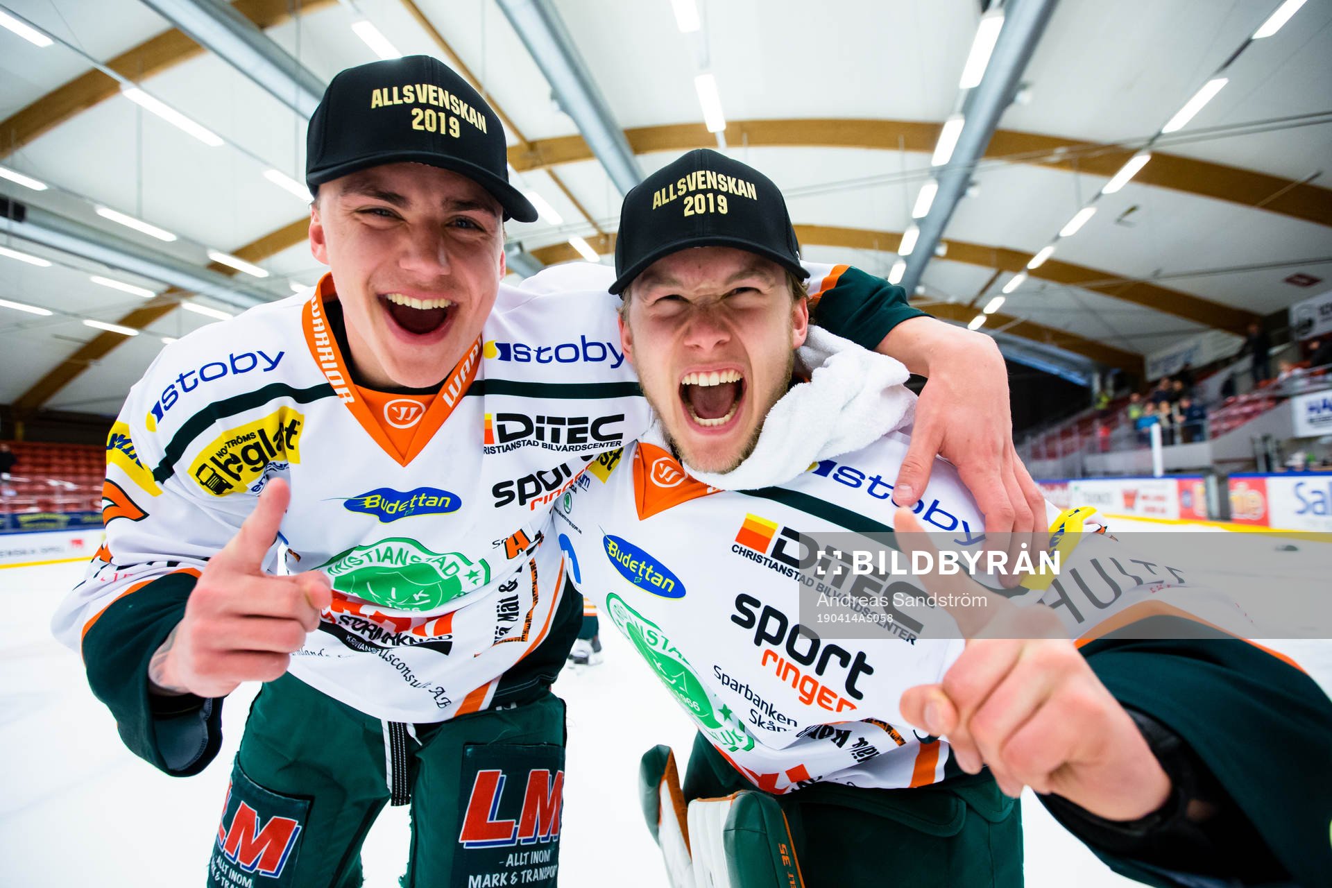 Kristianstads Herman Hansson (v) och Oliver Tornerefelt (h)