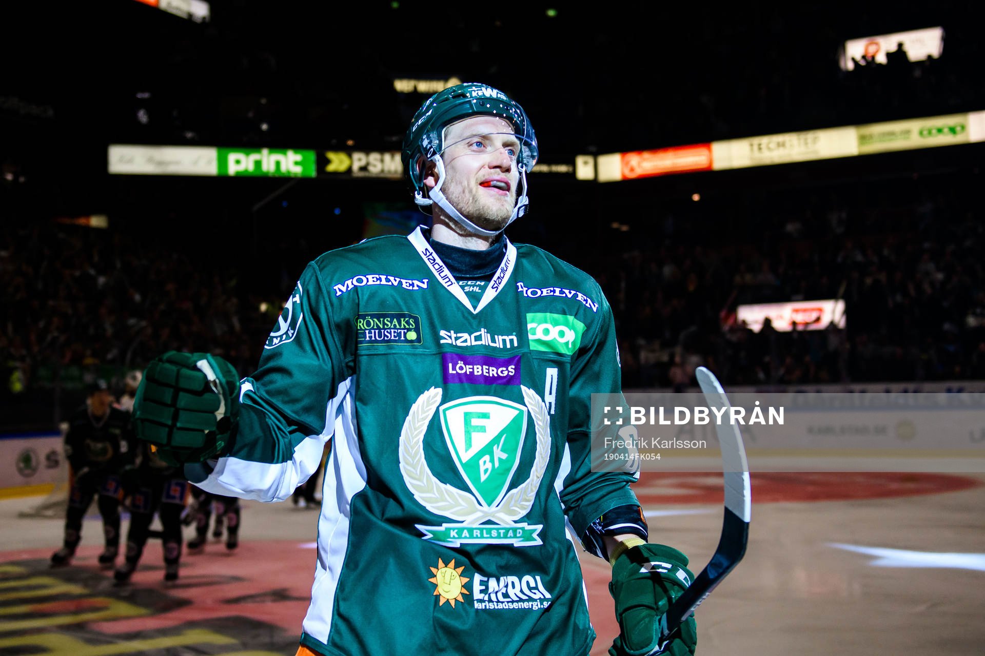Färjestads Johan Ryno jublar