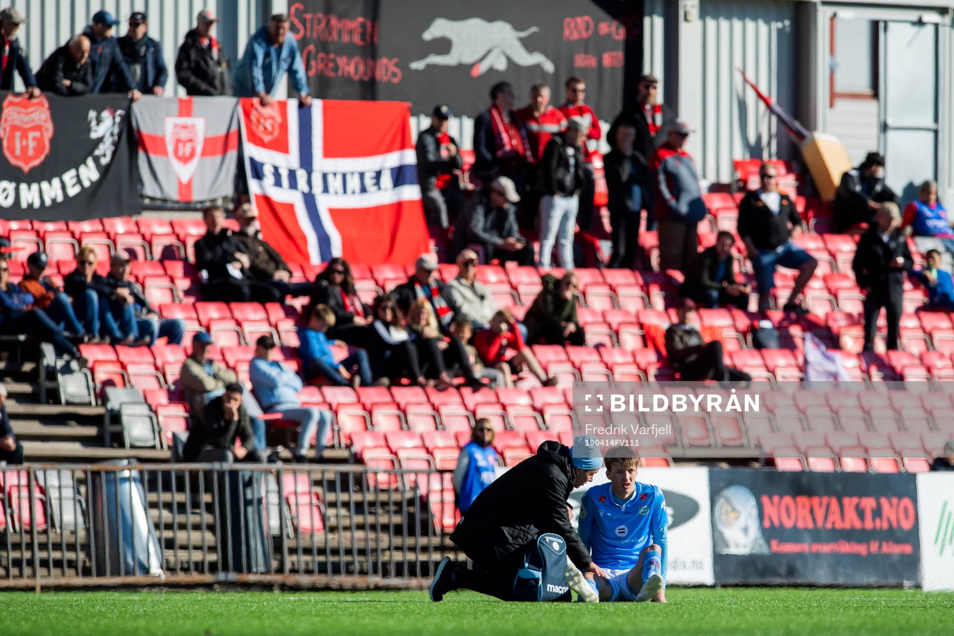Axel Kryger of Sandnes Ulf lies down with an injury
