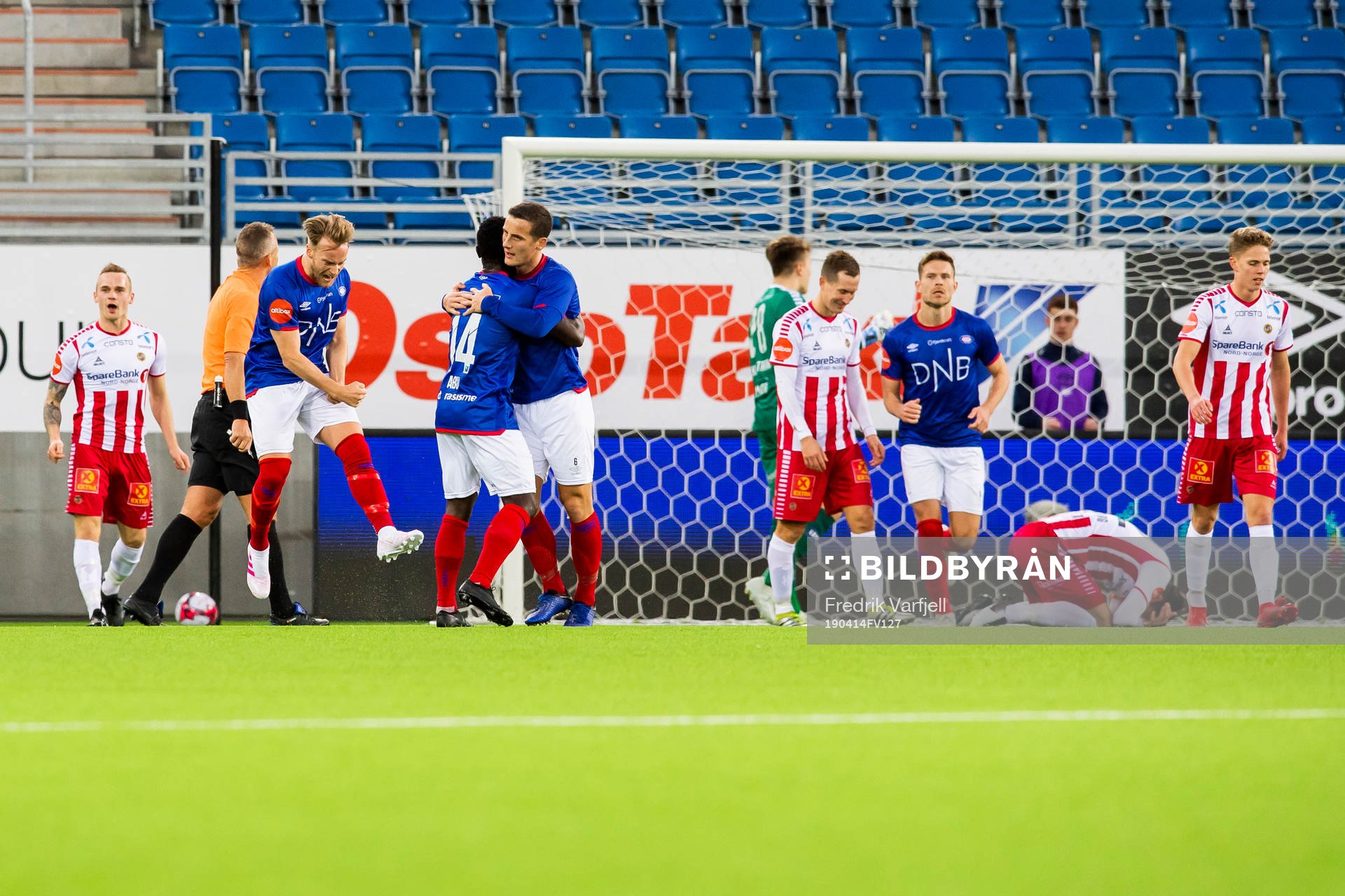 Bård Finne, Mohammed Abu and Herolind Shala of Vålerenga