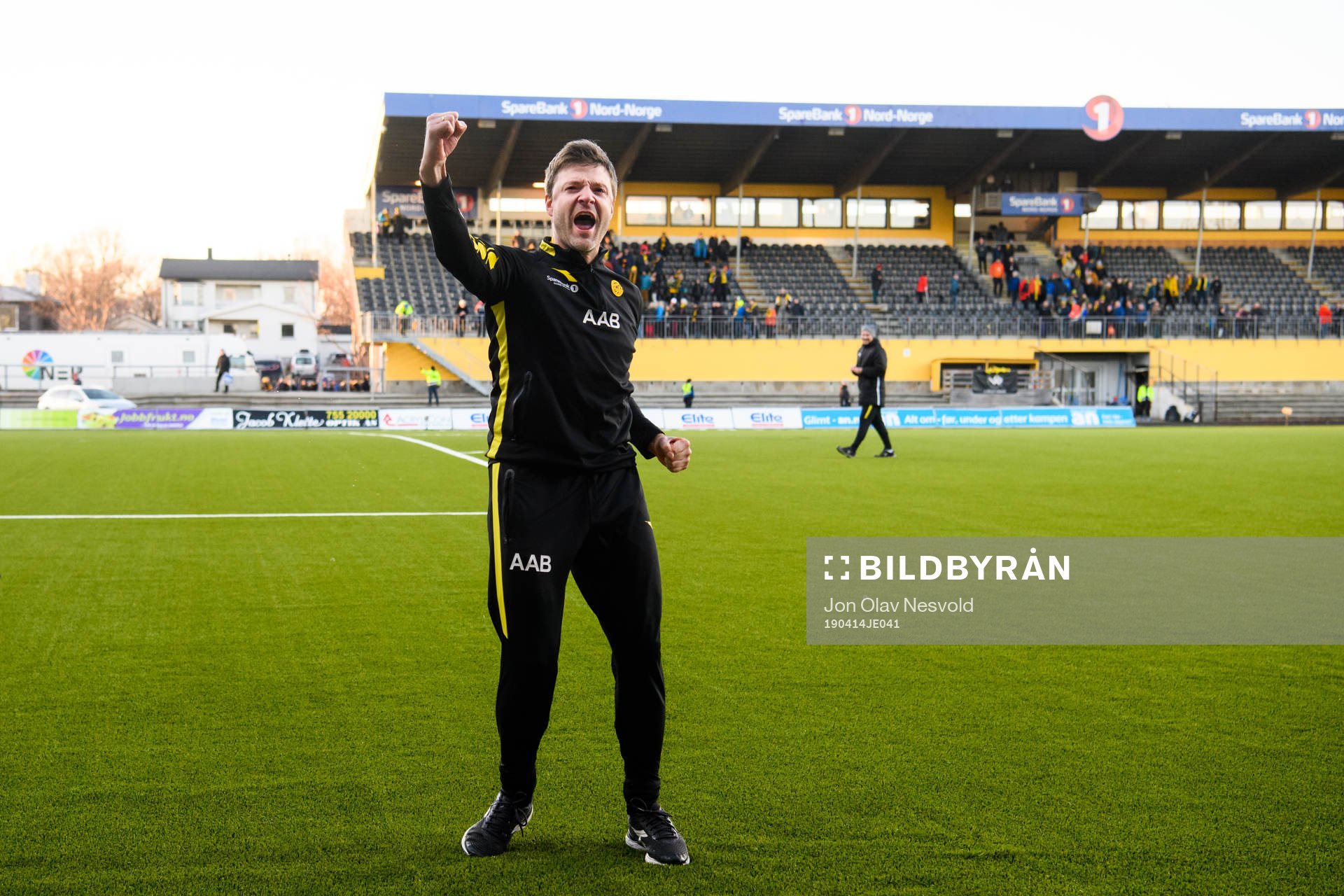 Kjetil Knutsen, head coach of Bodø/Glimt celebrates after the Eliteserien match between Bodø/Glimt and Molde on April 14, 2019 in Bodø.