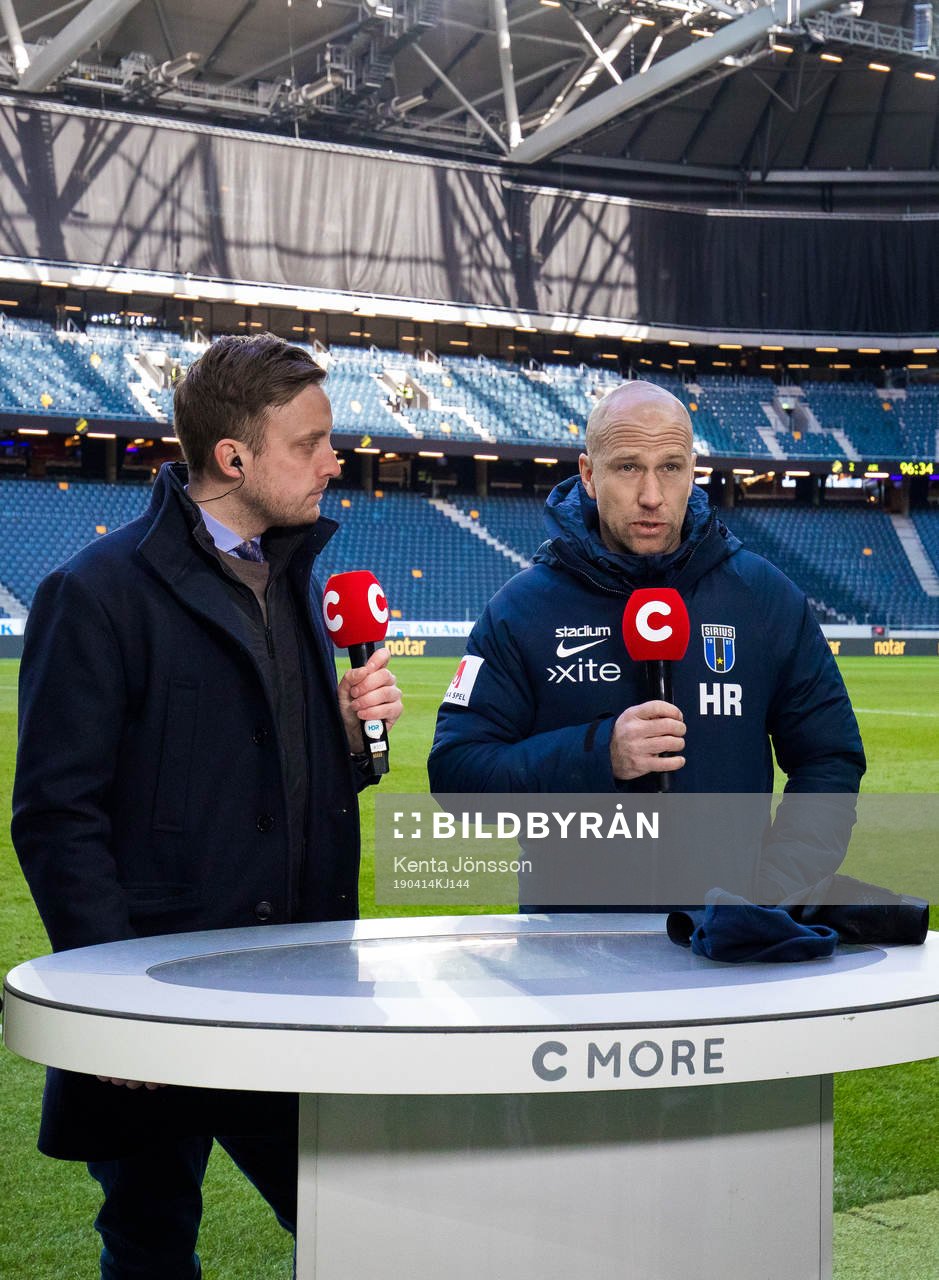 Cmores programledare Axel Pileby Sirius och tränare Henrik