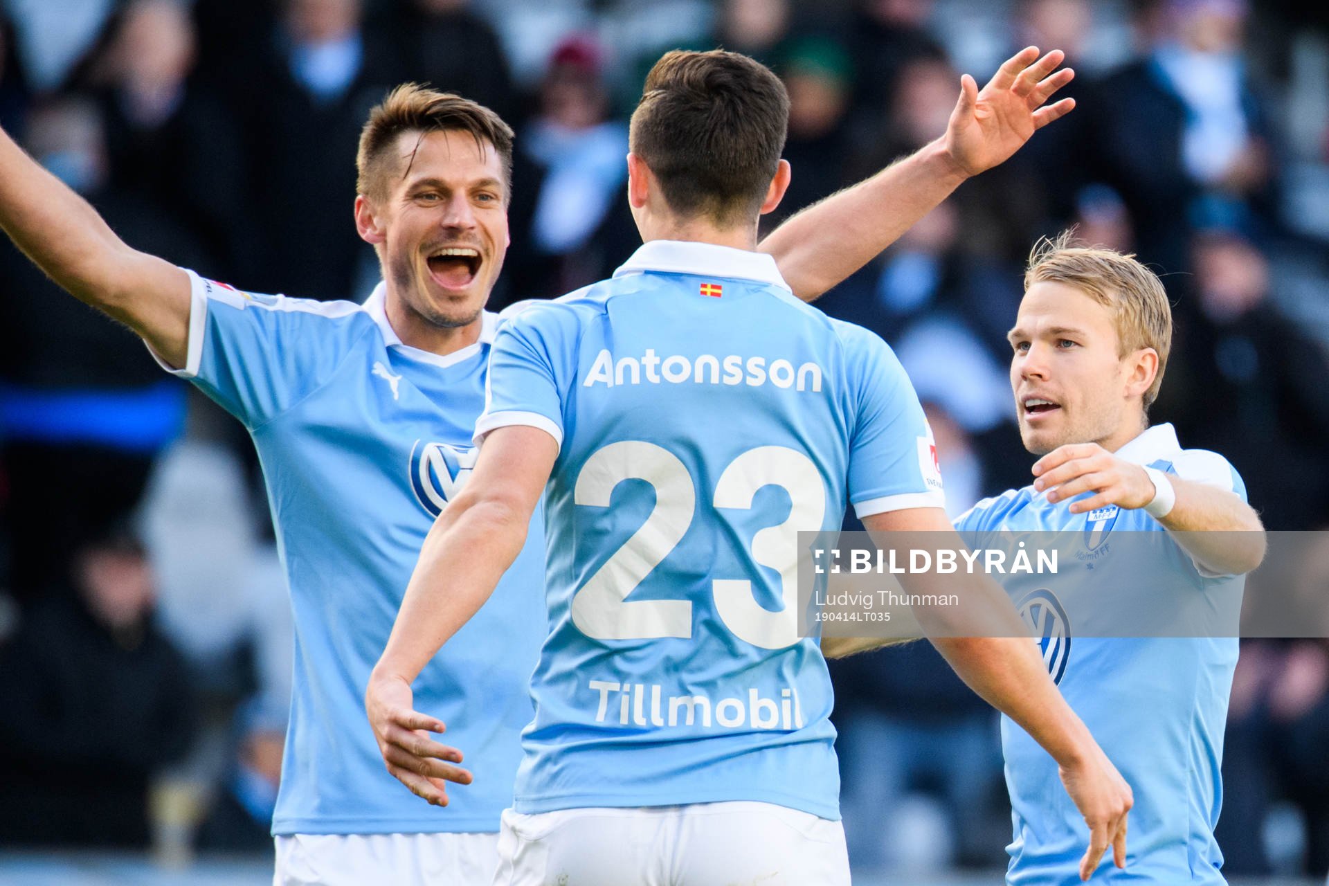 Malmö FFs Markus Rosenberg, Marcus Antonsson och Oscar