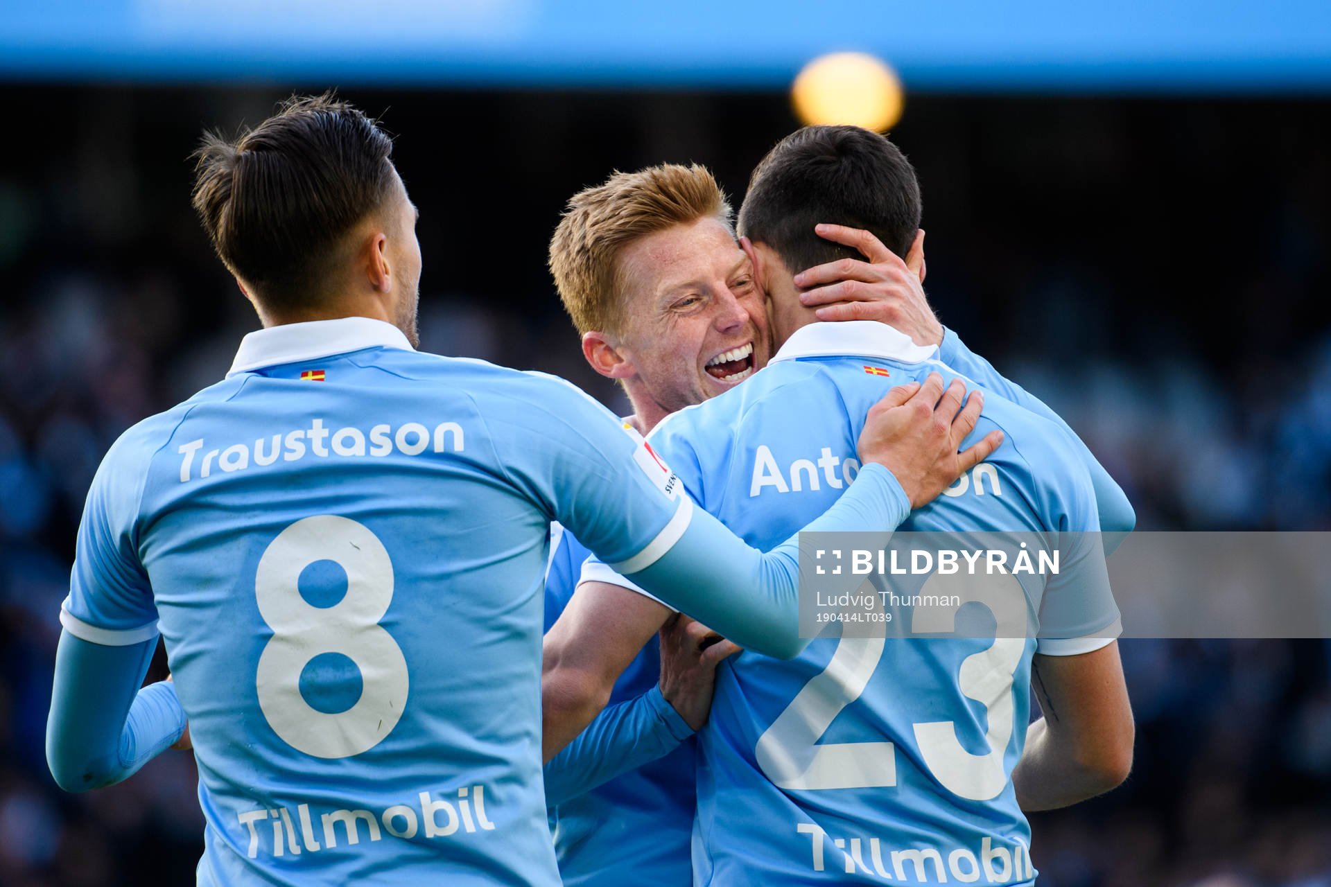 Malmö FFs Marcus Antonsson jublar med Anders Christiansen