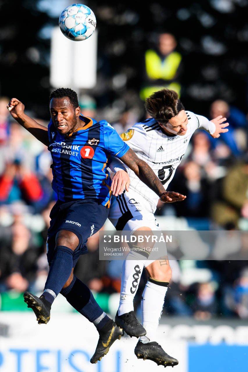 Franck Boli of Stabæk and Mike Jensen of Rosenborg