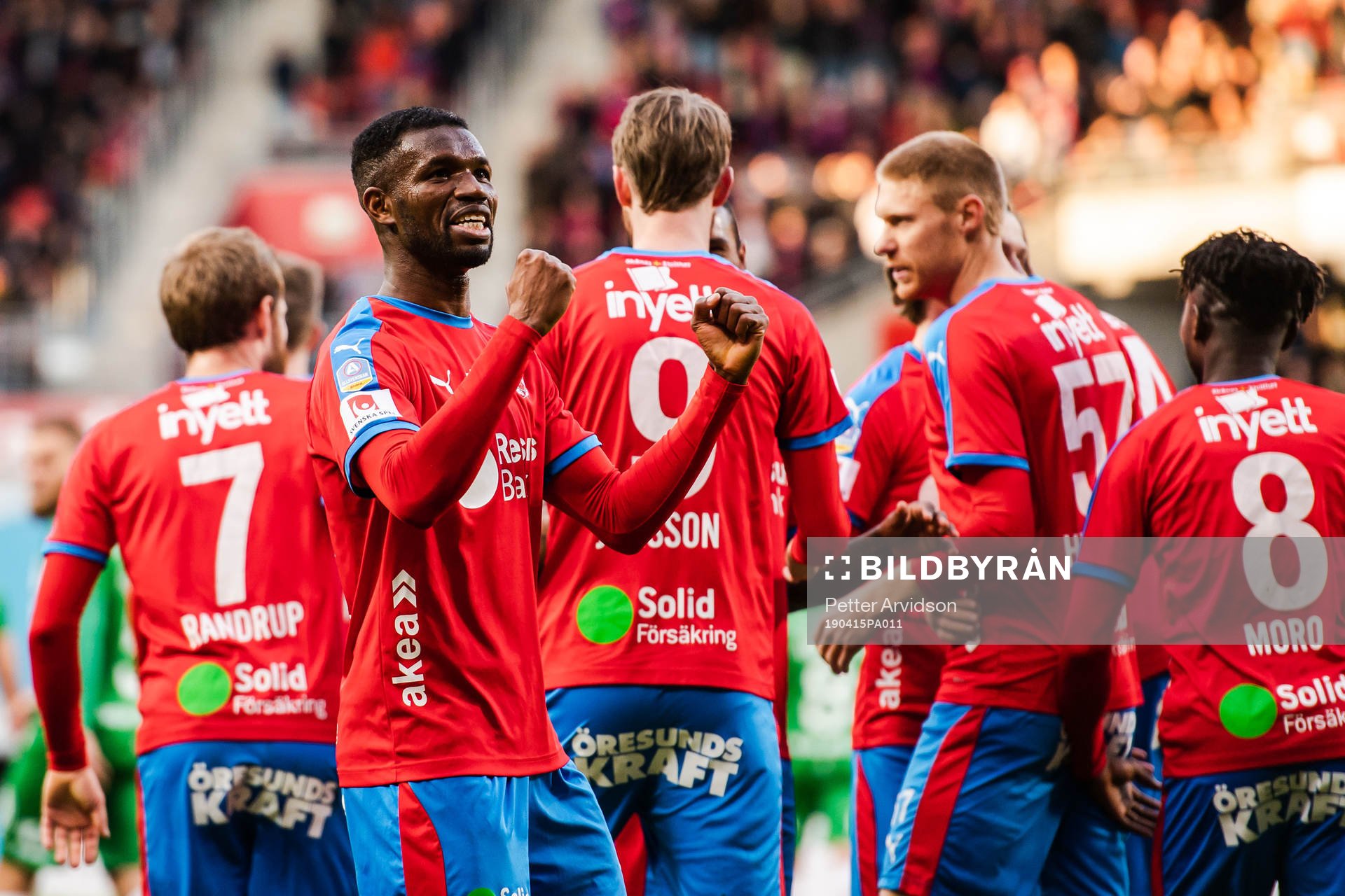 Helsingborgs Mohammed Abubakari jublar
