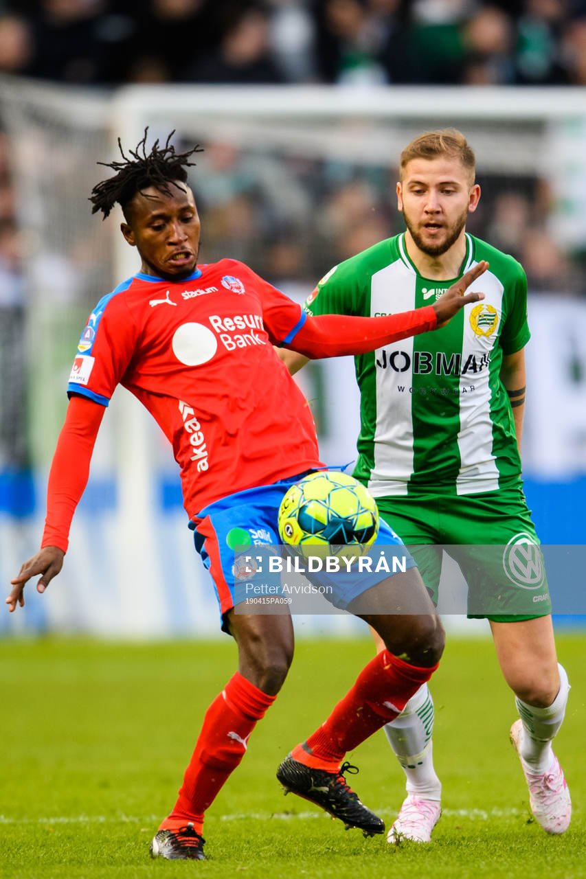 Helsingborgs Mamudu Moro och Hammarbys Darijan Bojanic