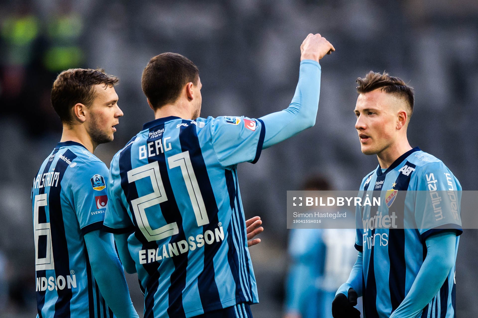 Djurgårdens Jesper Karlström, Fredrik Ulvestad och Erik