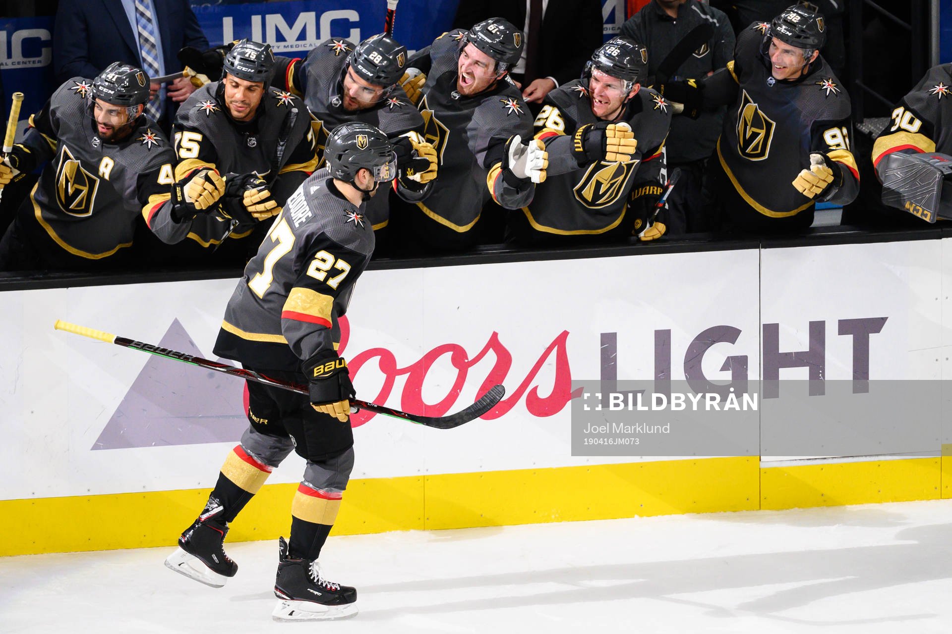 Shea Theodore of Vegas Golden Knights celebrates with