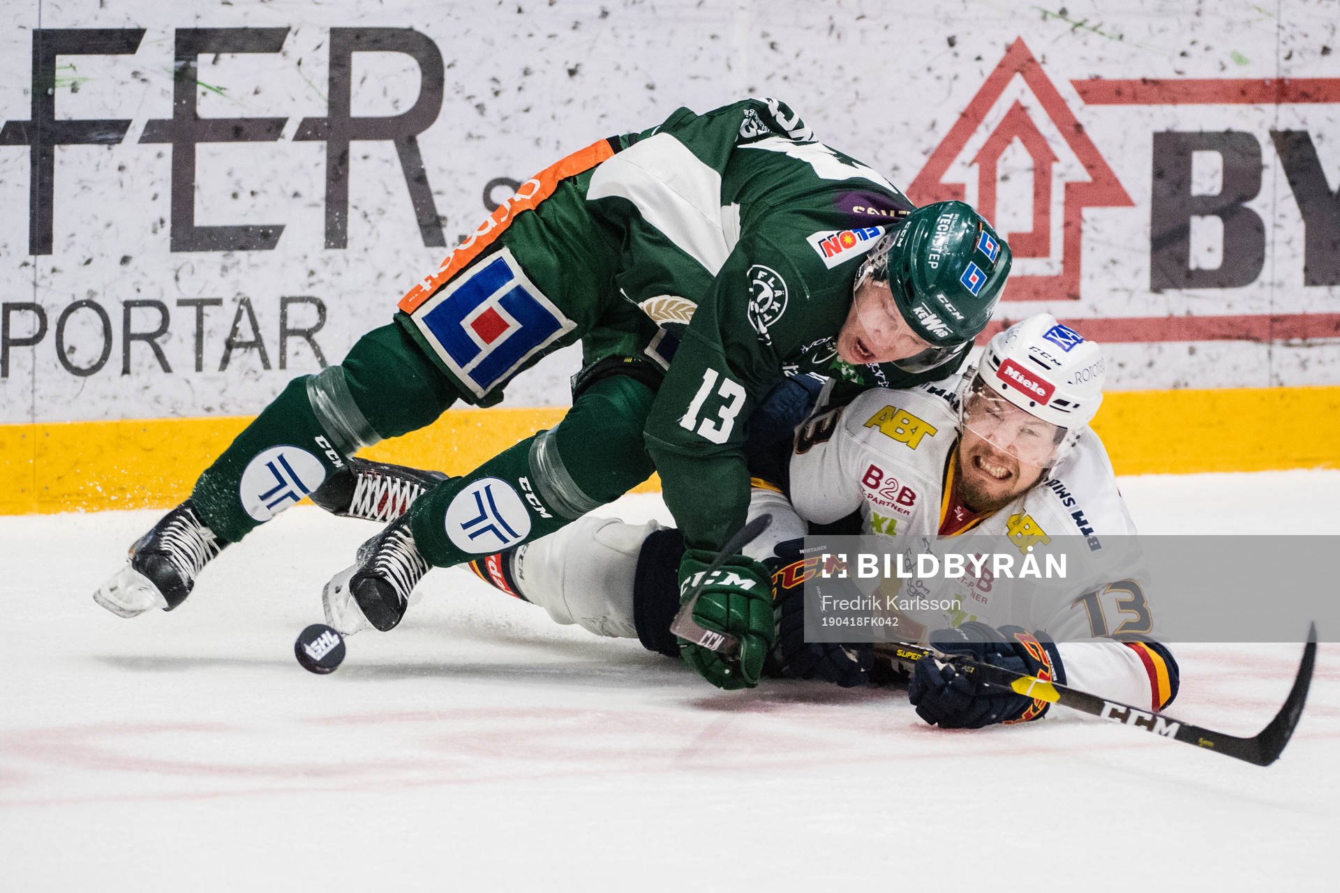 Färjestads Daniel Viksten och Djurgårdens Petteri Wirtanen
