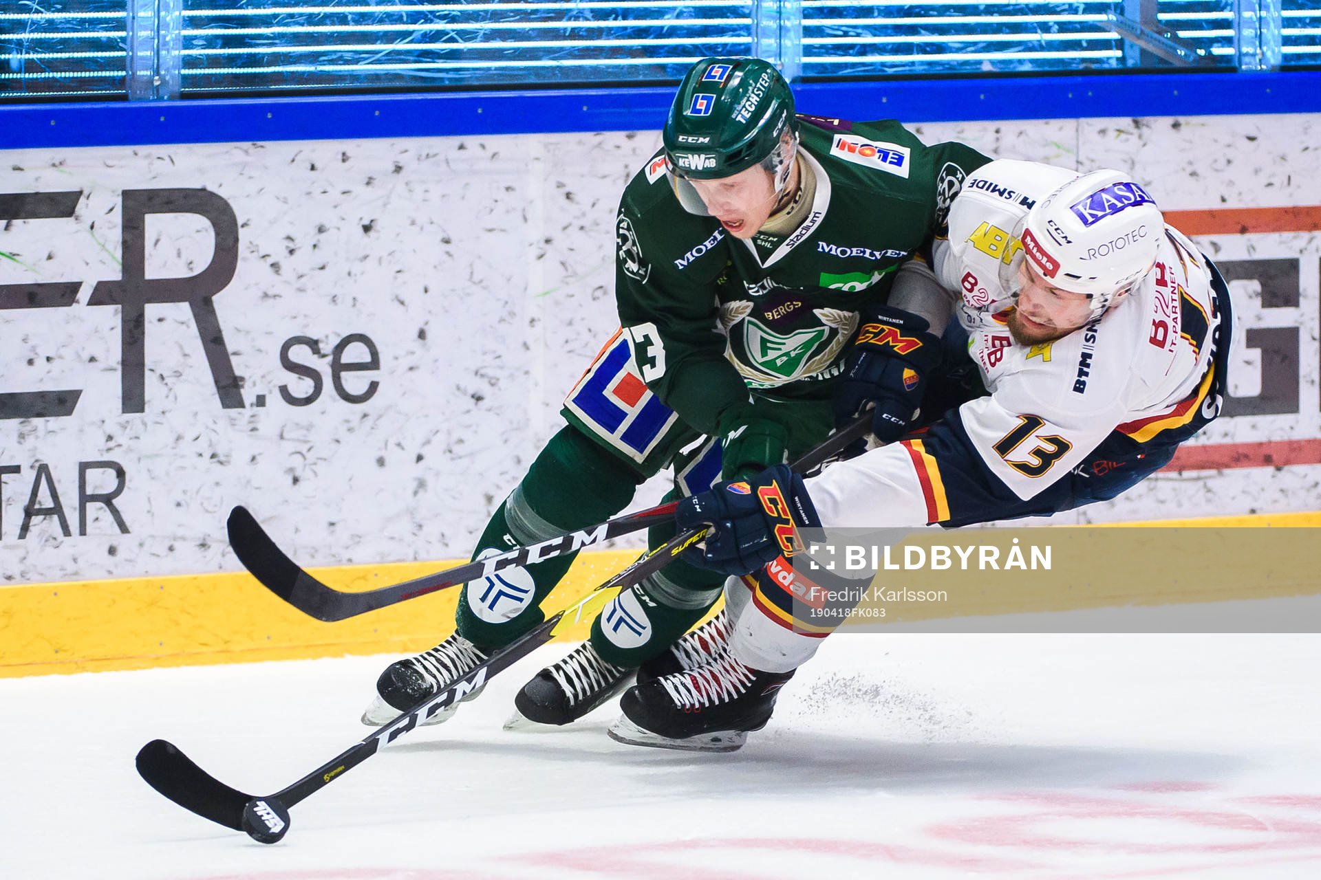 Färjestads Daniel Viksten och Djurgårdens Petteri Wirtanen