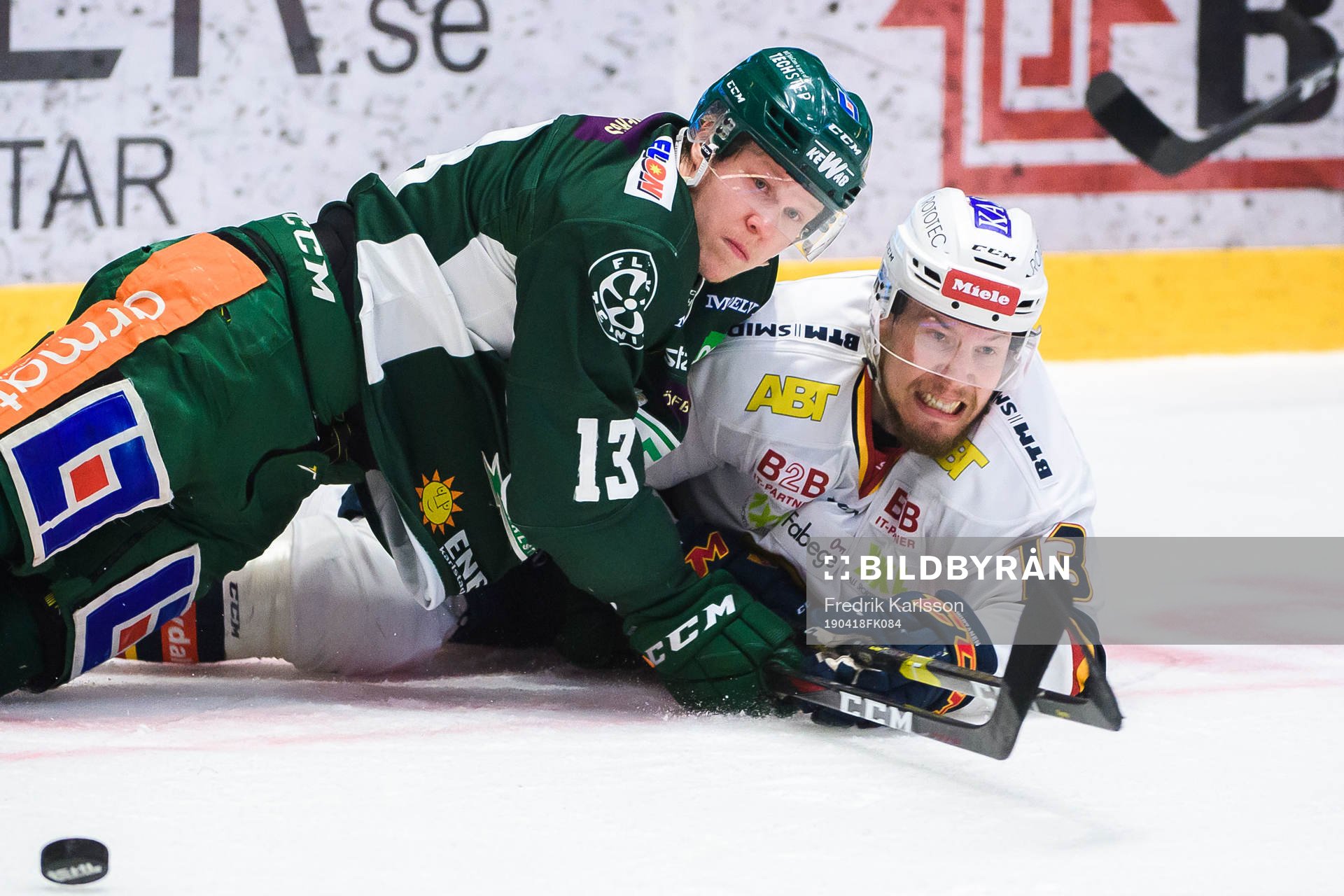 Färjestads Daniel Viksten och Djurgårdens Petteri Wirtanen