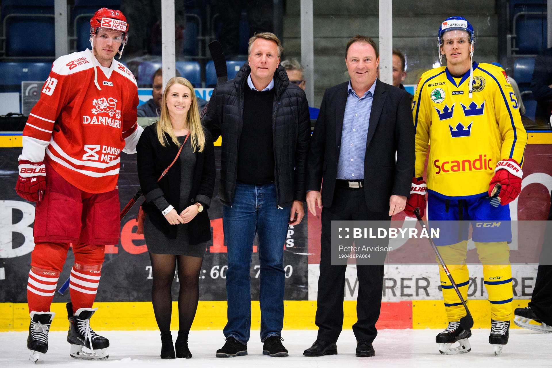 Morten Madsen of Denmark and Anton Wedin of Sweden pose for