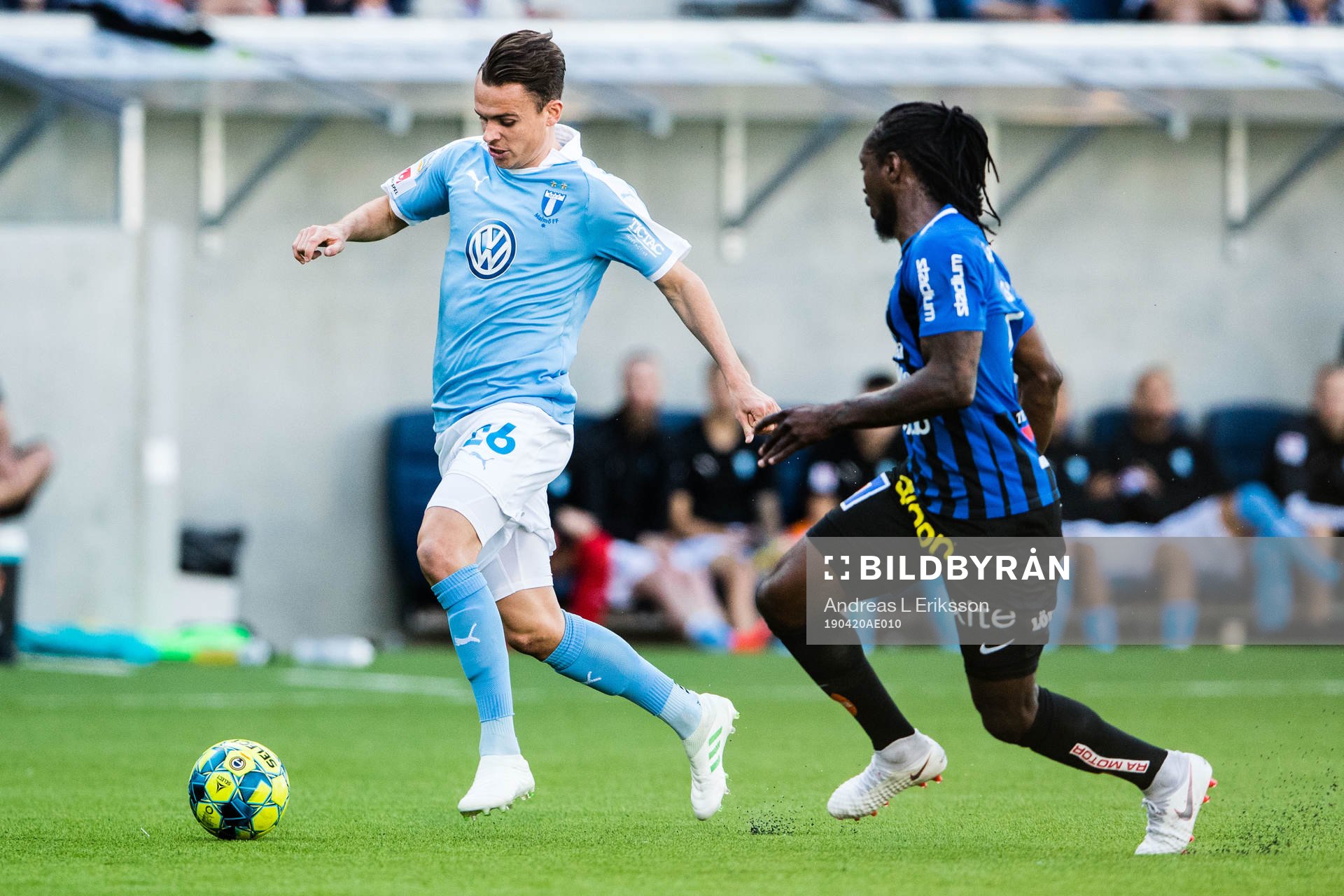 Malmö FFs Andreas Vindheim och Sirius Kebba Ceesay