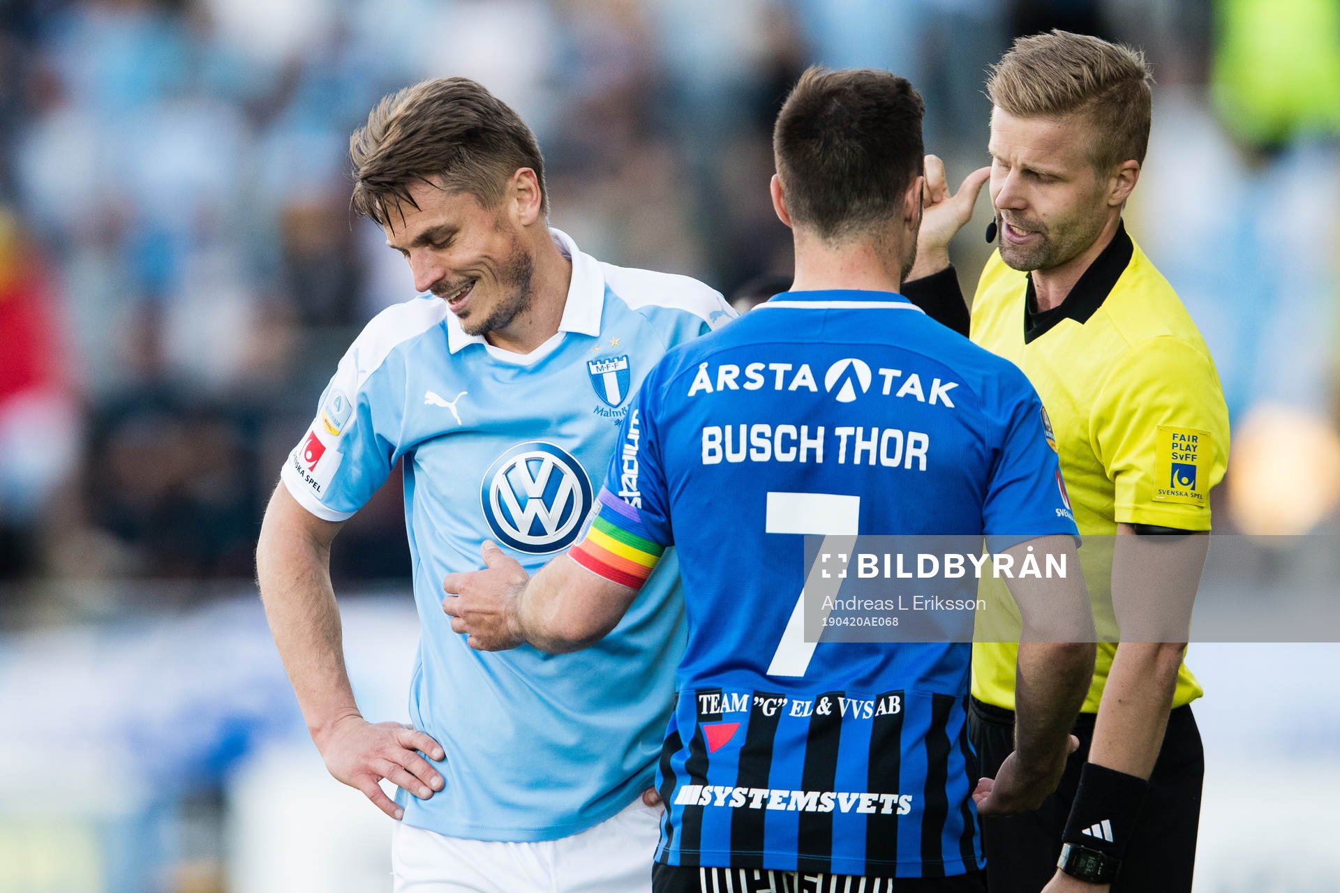Malmö FFs Markus Rosenberg, Sirius Niklas Busch Thor och