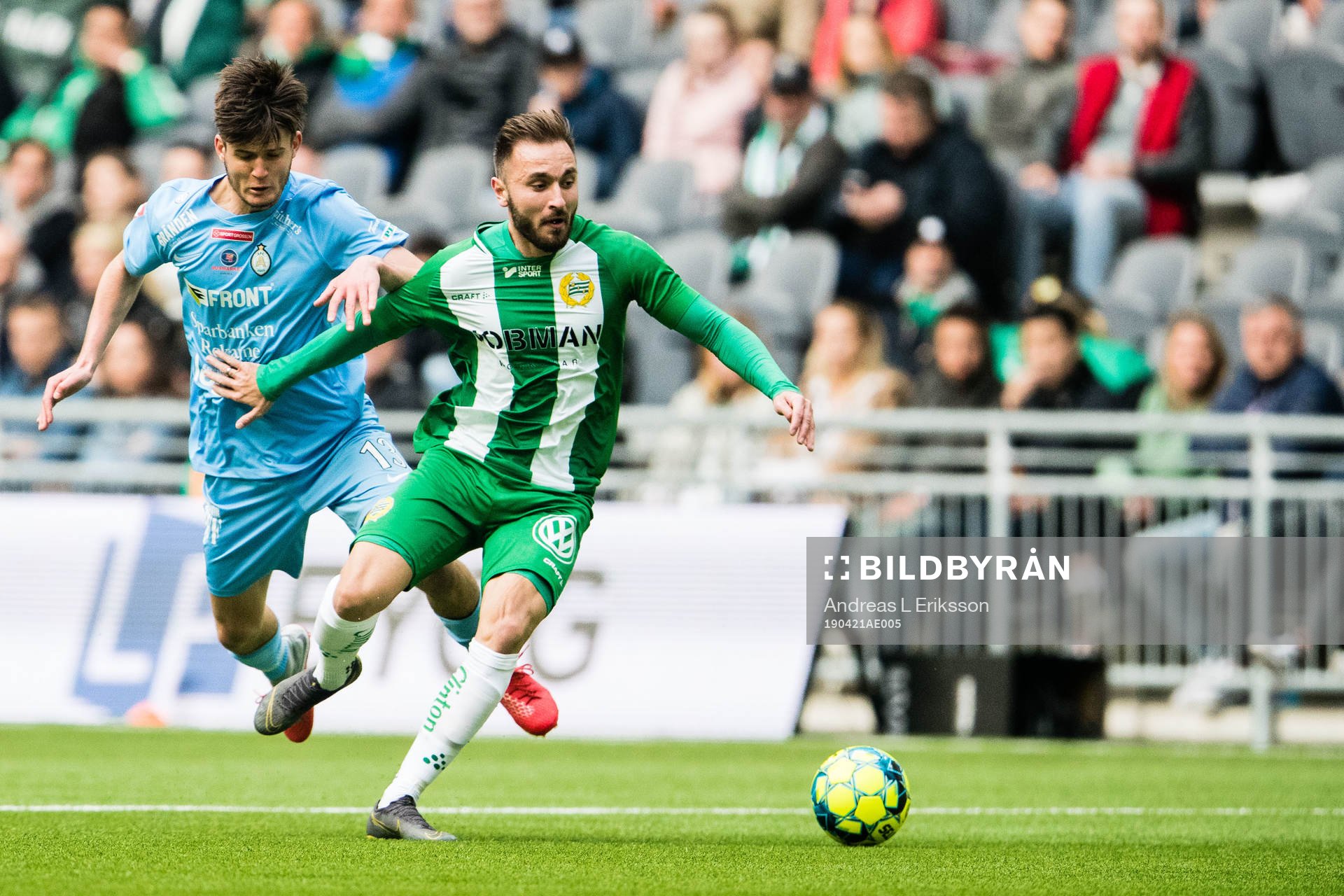 AFC Eskilstunas Wilhelm Loeper och Hammarbys Muamer Tankovic