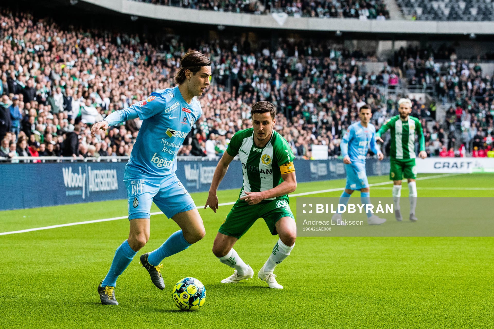AFC Eskilstunas Adi Nalic och Hammarbys Jeppe Andersen