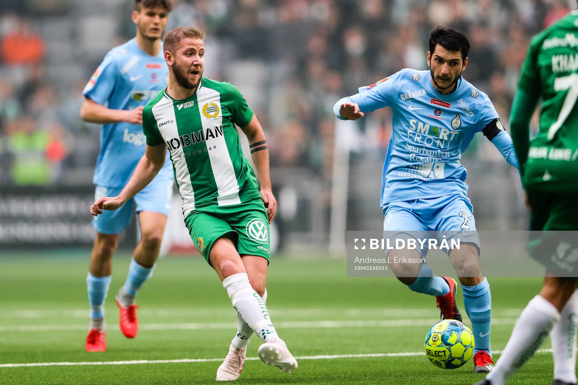 Hammarbys Darijan Bojanic och AFC Eskilstunas Anel Rashkaj