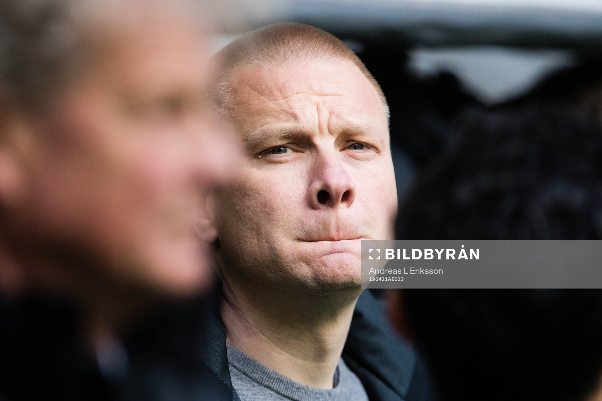 Hammarbys tränare Stefan Billborn innan fotbollsmatchen i Allsvenskan mellan Hammarby och AFC Eskilstuna den 21 april 2019 i Stockholm.