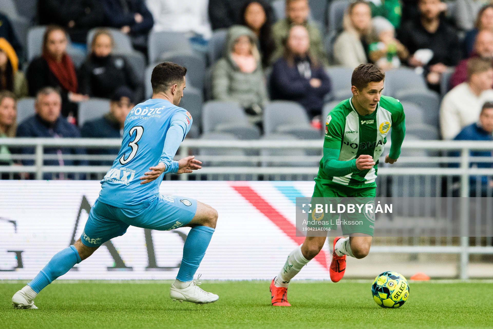 AFC Eskilstunas Kadir Hodzic och Hammarbys Leo Bengtsson