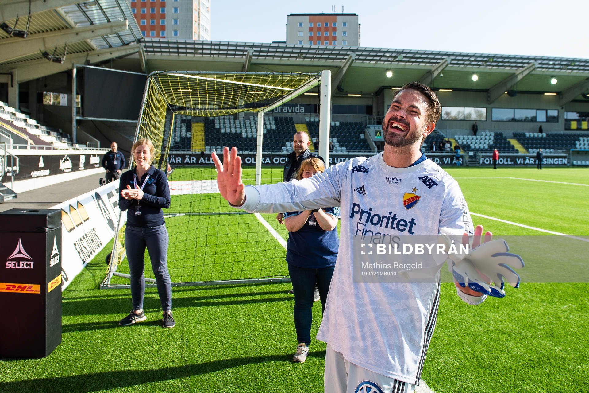 Djurgårdens målvakt Tommi Vaiho jublar