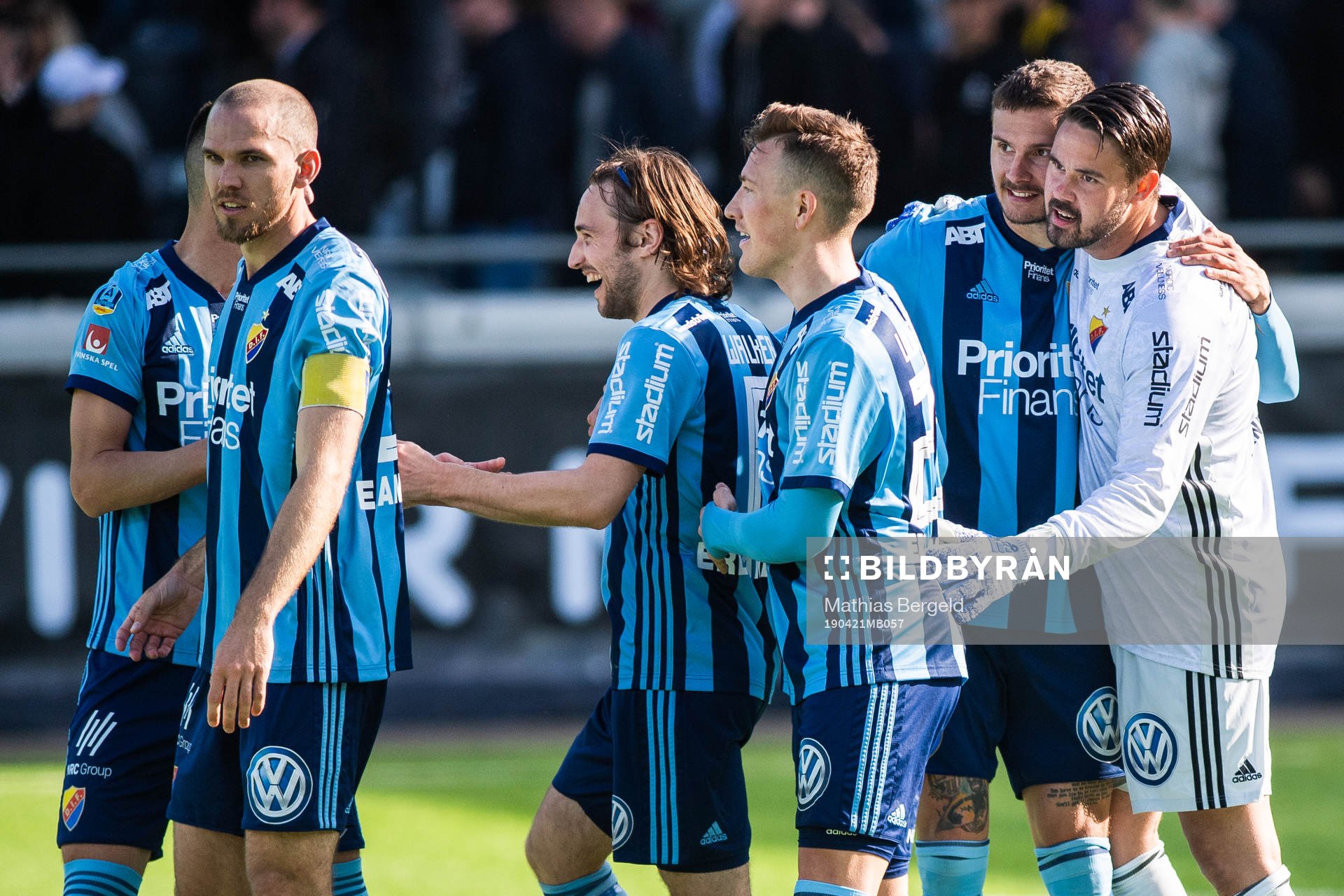 Djurgårdens Kevin Walker, Fredrik Ulvestad, Erik Berg och