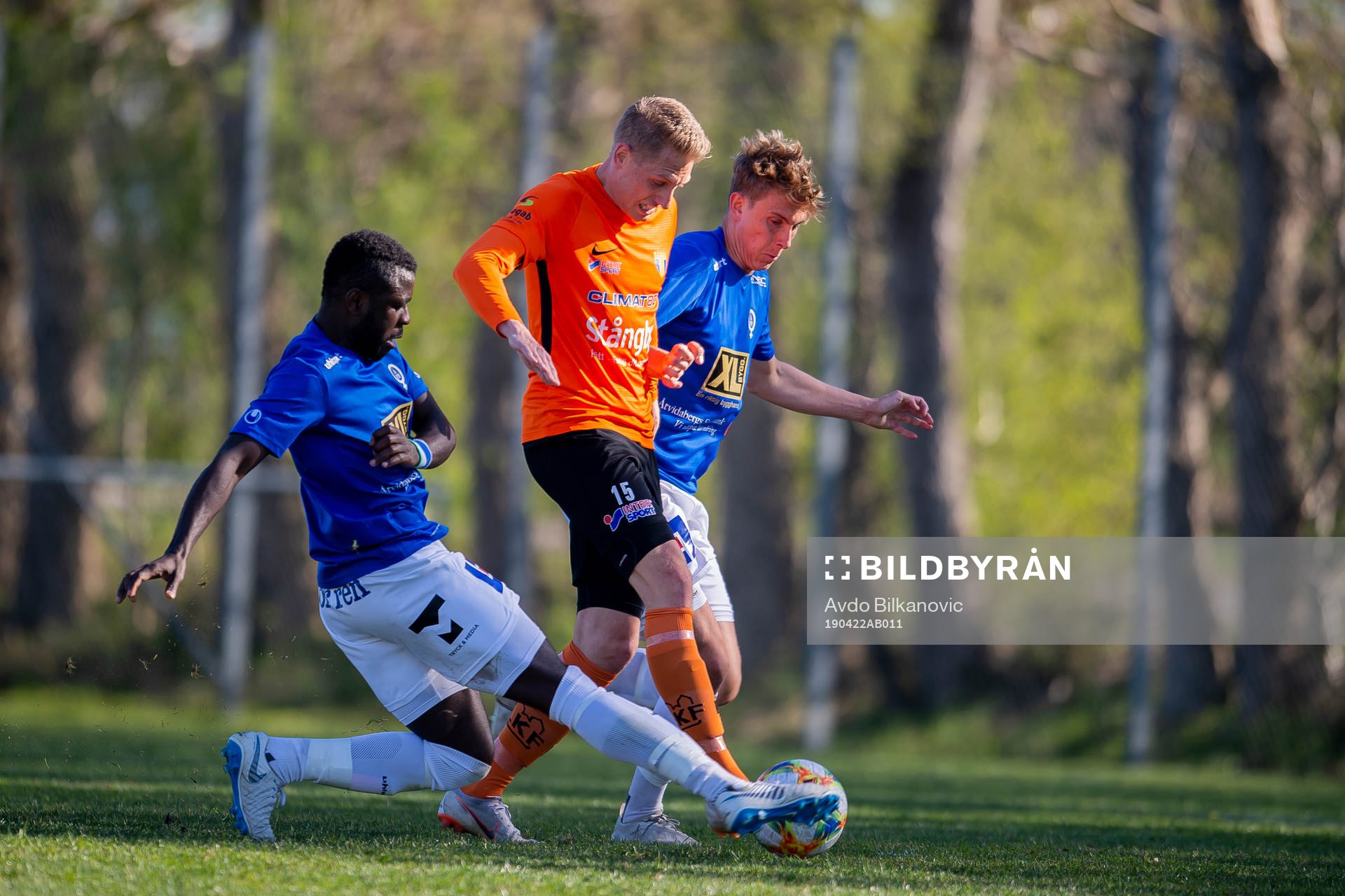 Torns Oscar Ahlgren under fotbollsmatchen i Division 1 Södra mellan Torn och Åtvidaberg 22 april 2019 i Stångby.