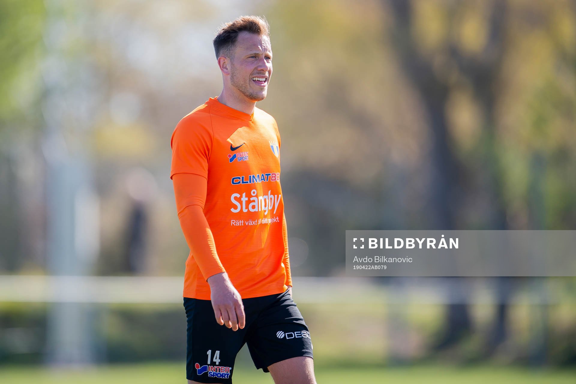 Torns Andreas Åkerlund under fotbollsmatchen i Division 1 Södra mellan Torn och Åtvidaberg 22 april 2019 i Stångby.