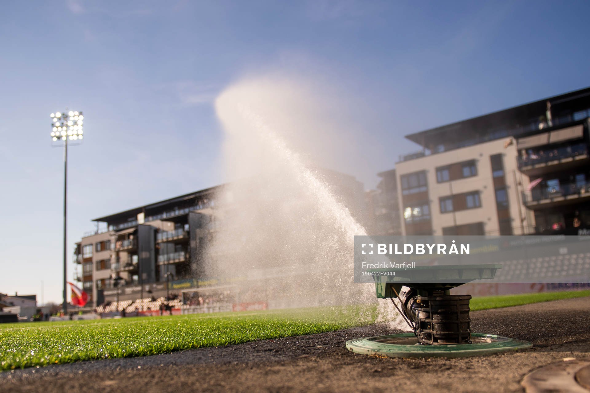 A water cannon at Consto Arena
