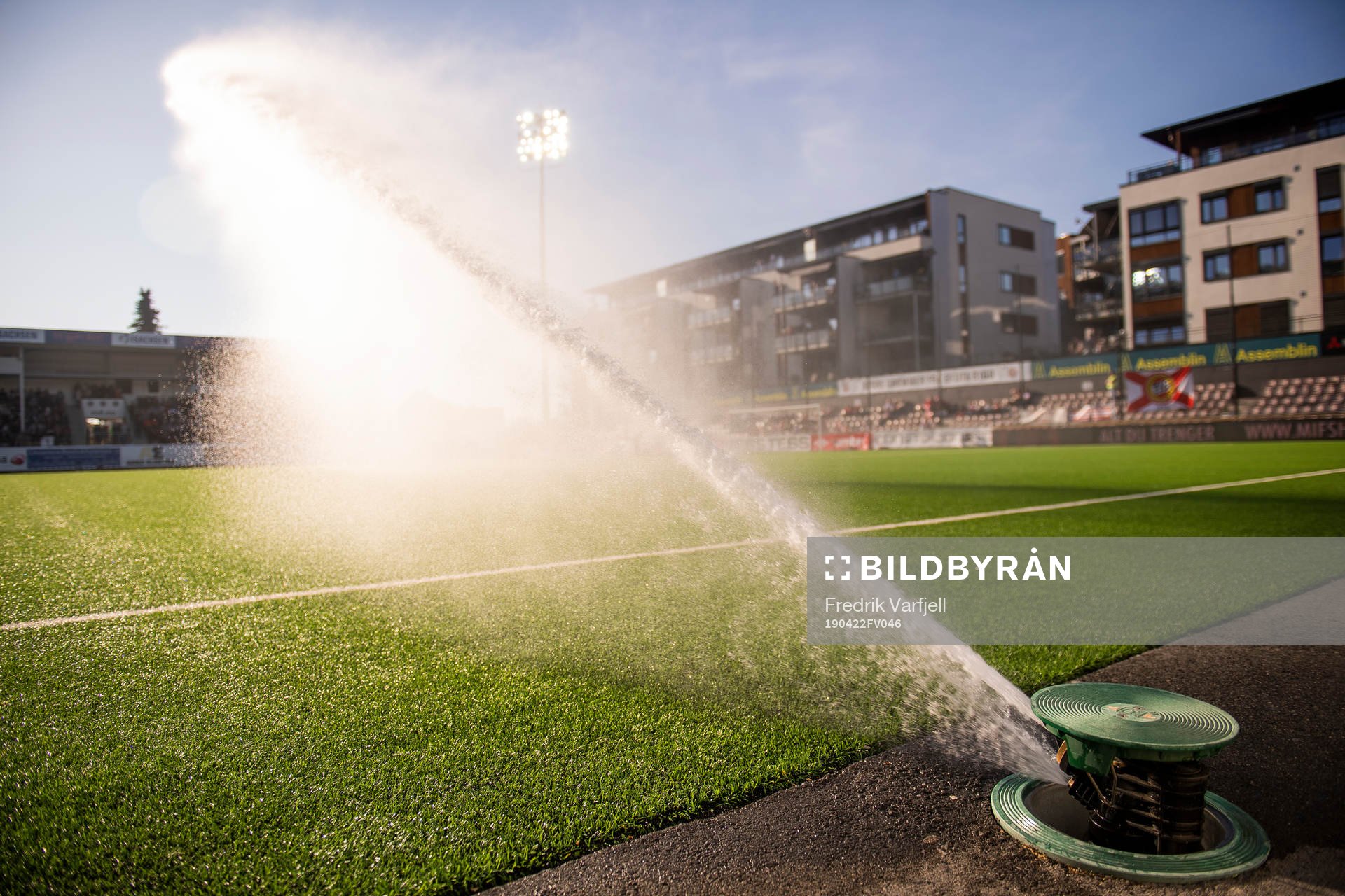 A water cannon at Consto Arena