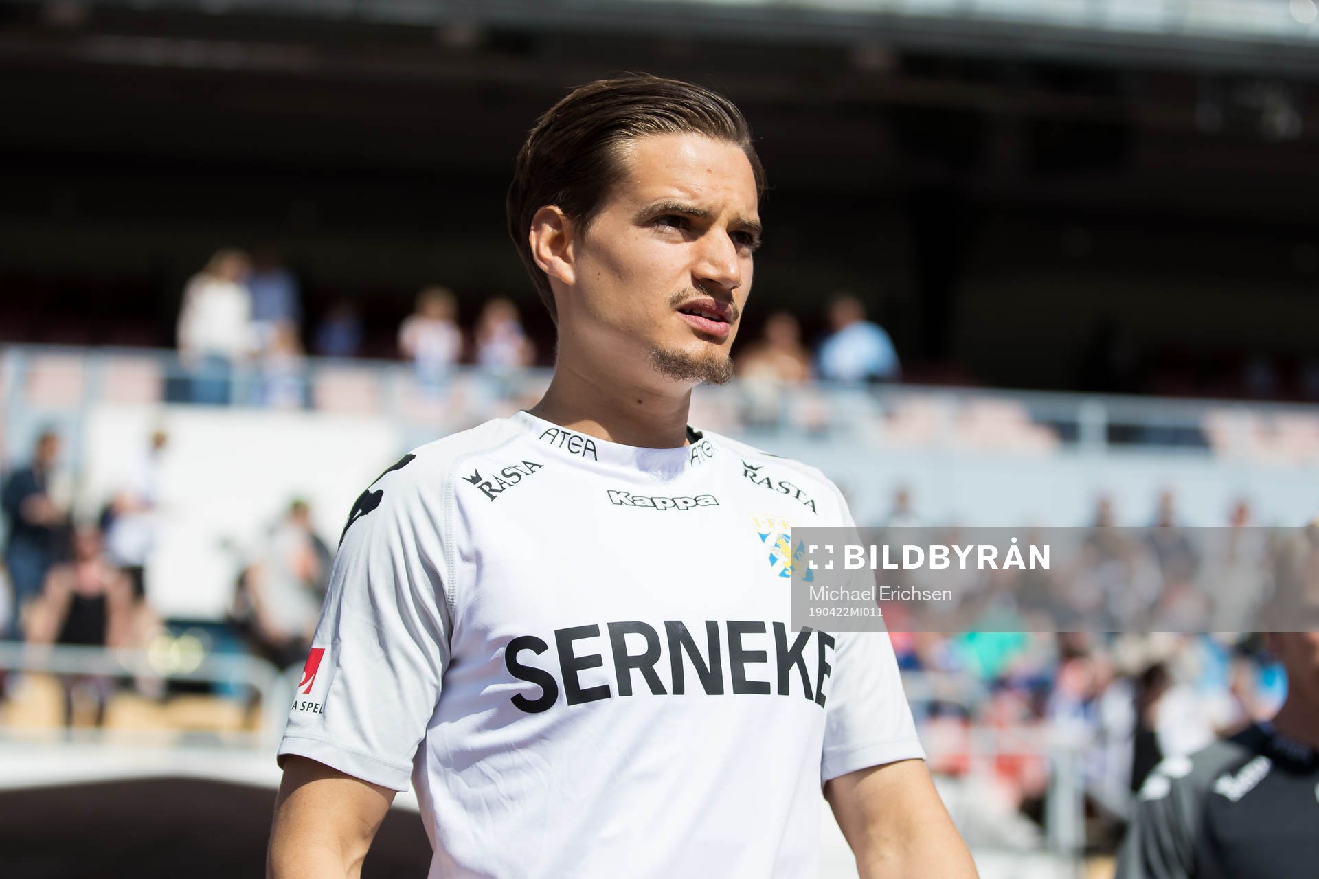 IFK Göteborgs Amin Affane innan fotbollsmatchen i