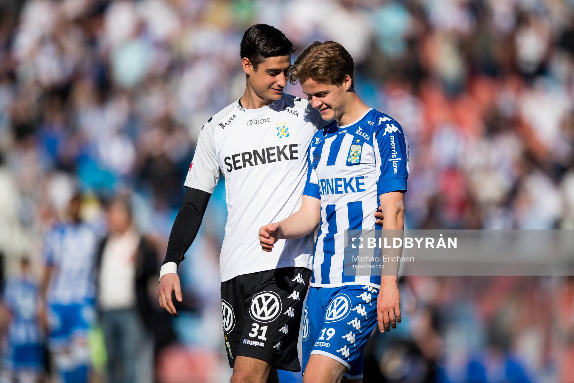 IFK Göteborgs målvakt Tom Amos och August Erlingmark
