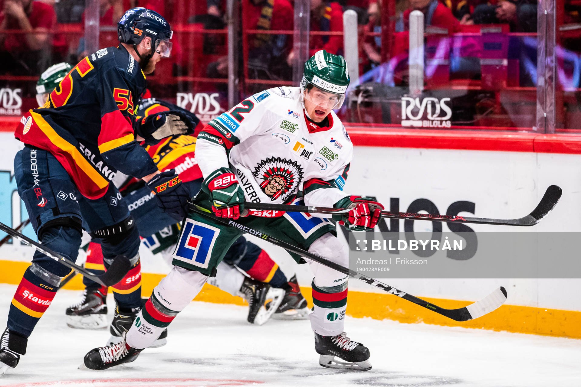 Djurgårdens Alexander Urbom och Frölundas Linus Nässén