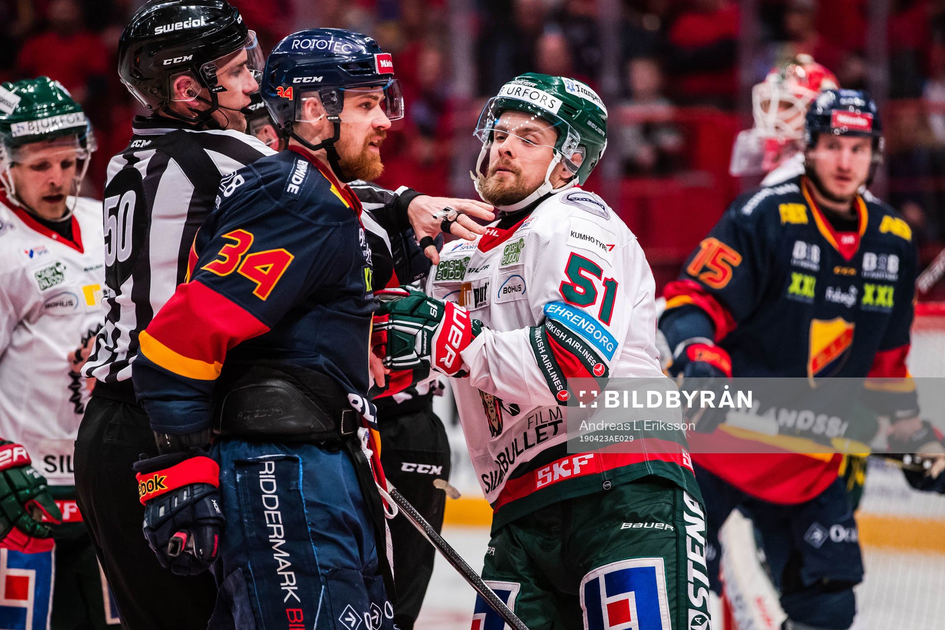 Bråk mellan Djurgårdens Daniel Brodin och Frölundas Mats