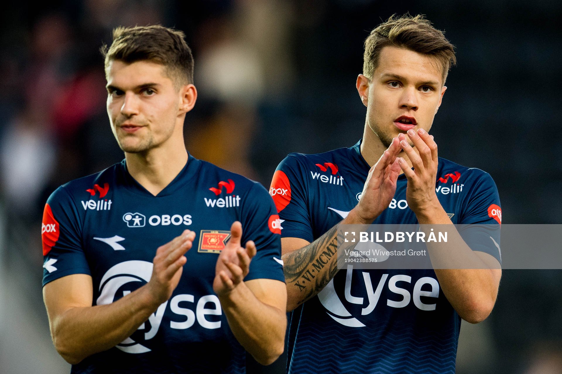 Ylldren Ibrahimaj and Tord Johnsen Salte of Viking