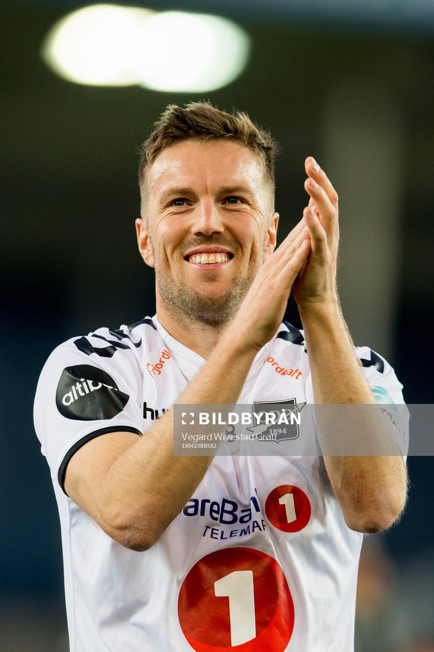 Espen Ruud of Odd celebrates after the Eliteserien football match between Odd and Viking on April 23, 2019 in Skien.