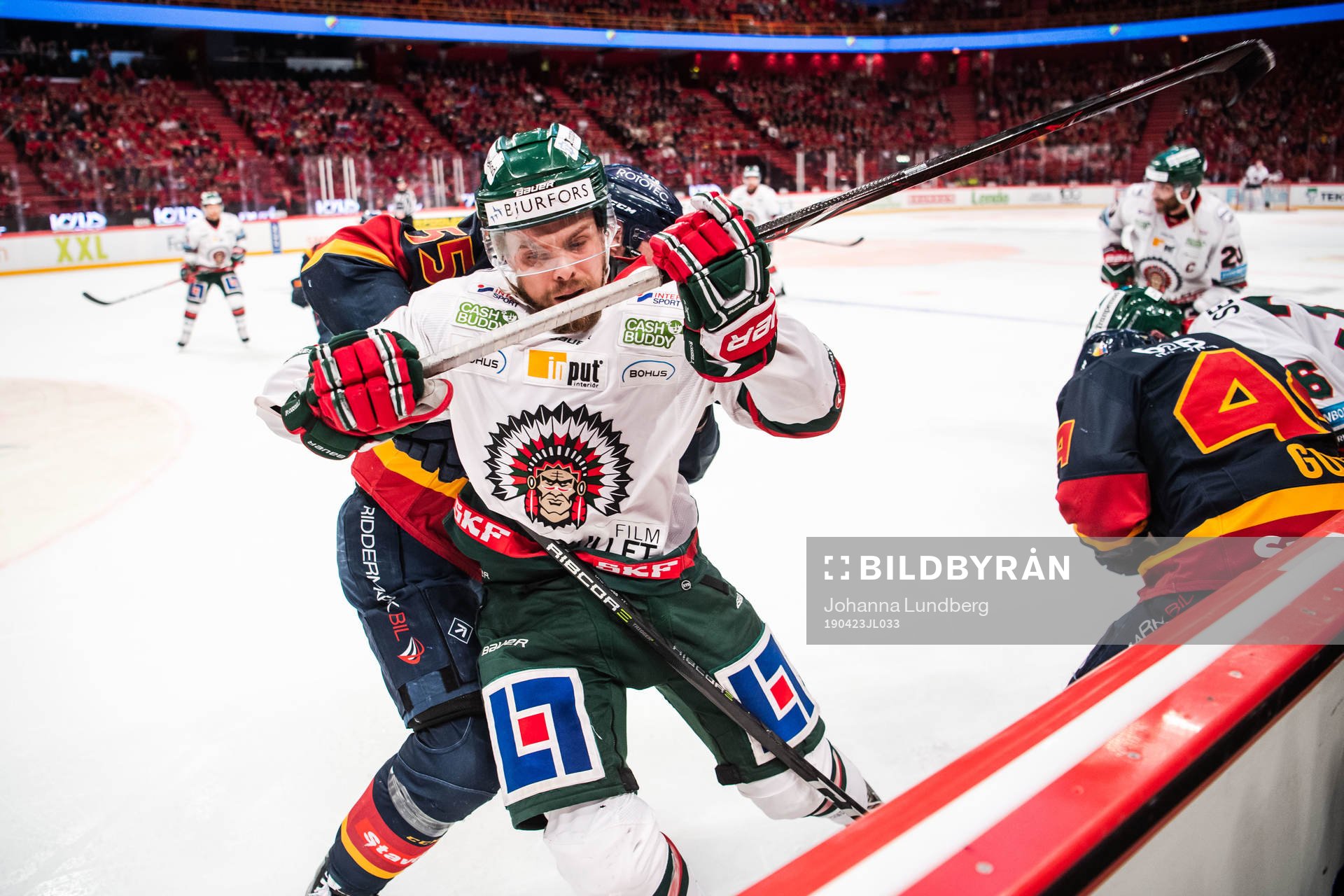Djurgårdens Alexander Urbom och Frölundas Mats Rosseli