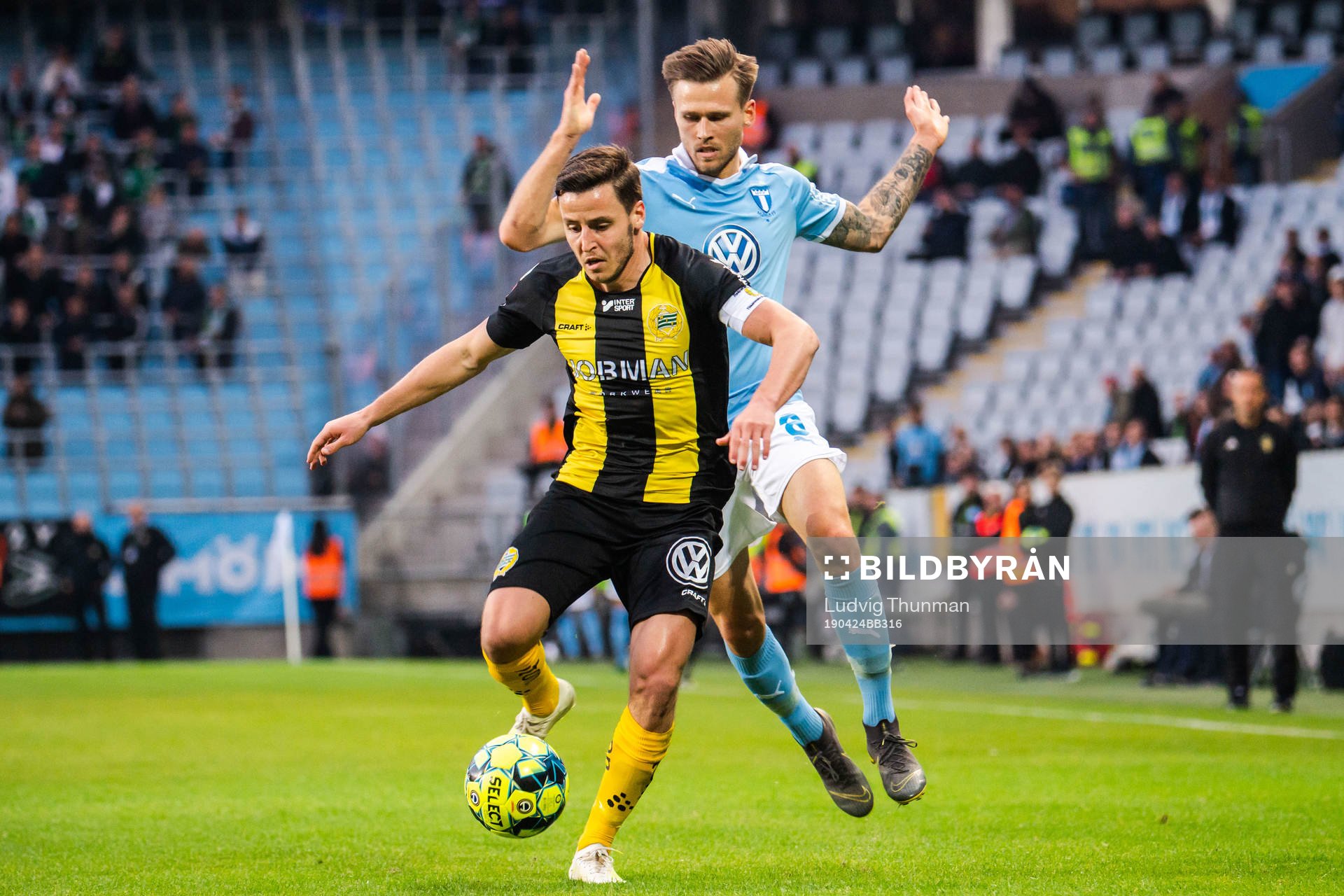 Hammarbys Jeppe Andersen och Malmö FFs Arnór Traustason