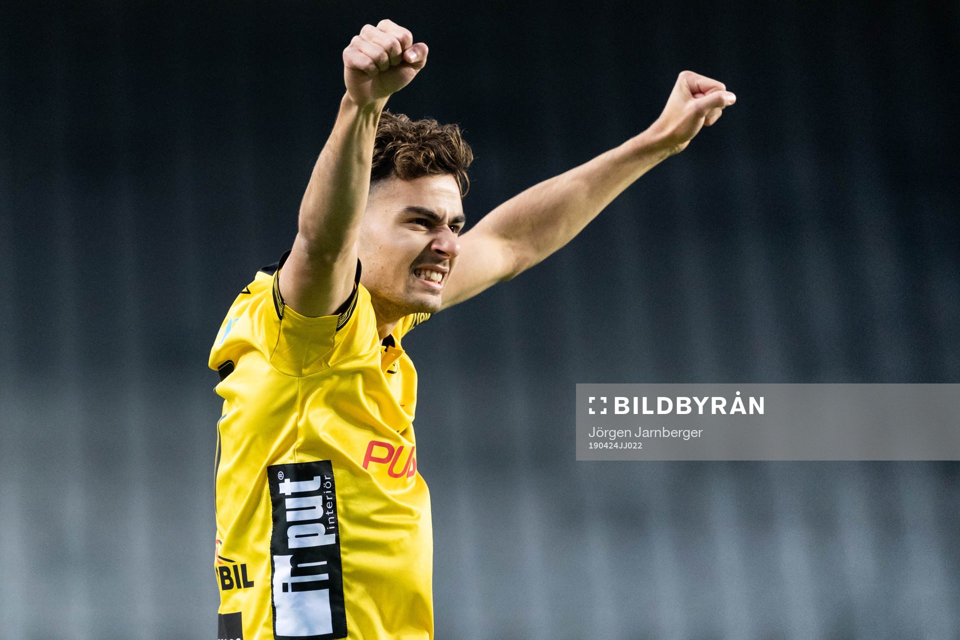 Elfsborgs Deniz Hümmet jublar efter 4-0 under fotbollsmatchen i Allsvenskan mellan Elfsborg och Örebro den 24 april 2019 i Borås.