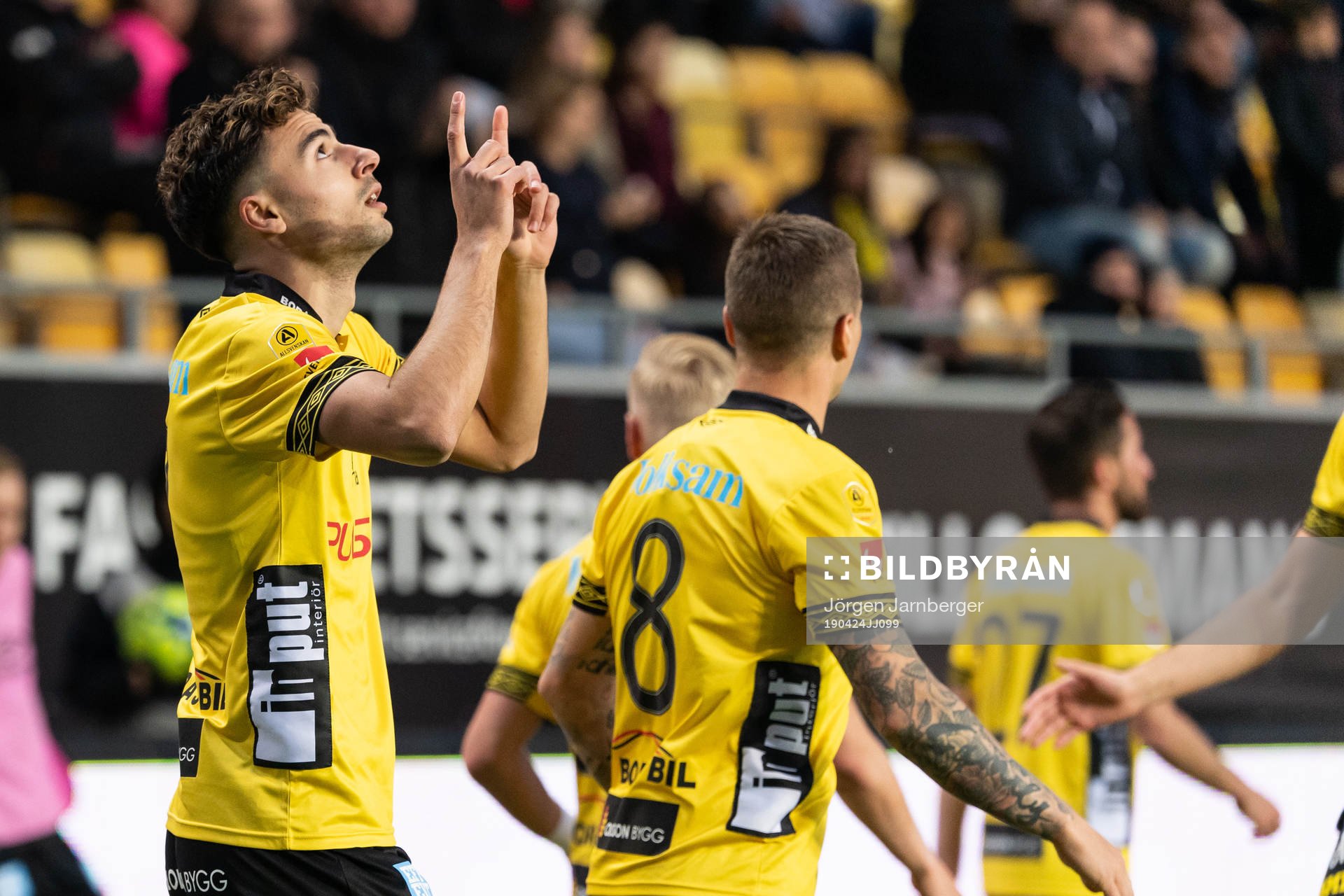 Elfsborgs Deniz Hümmet jublar efter att gjort 4-0 under fotbollsmatchen i Allsvenskan mellan Elfsborg och Örebro den 24 april 2019 i Borås.