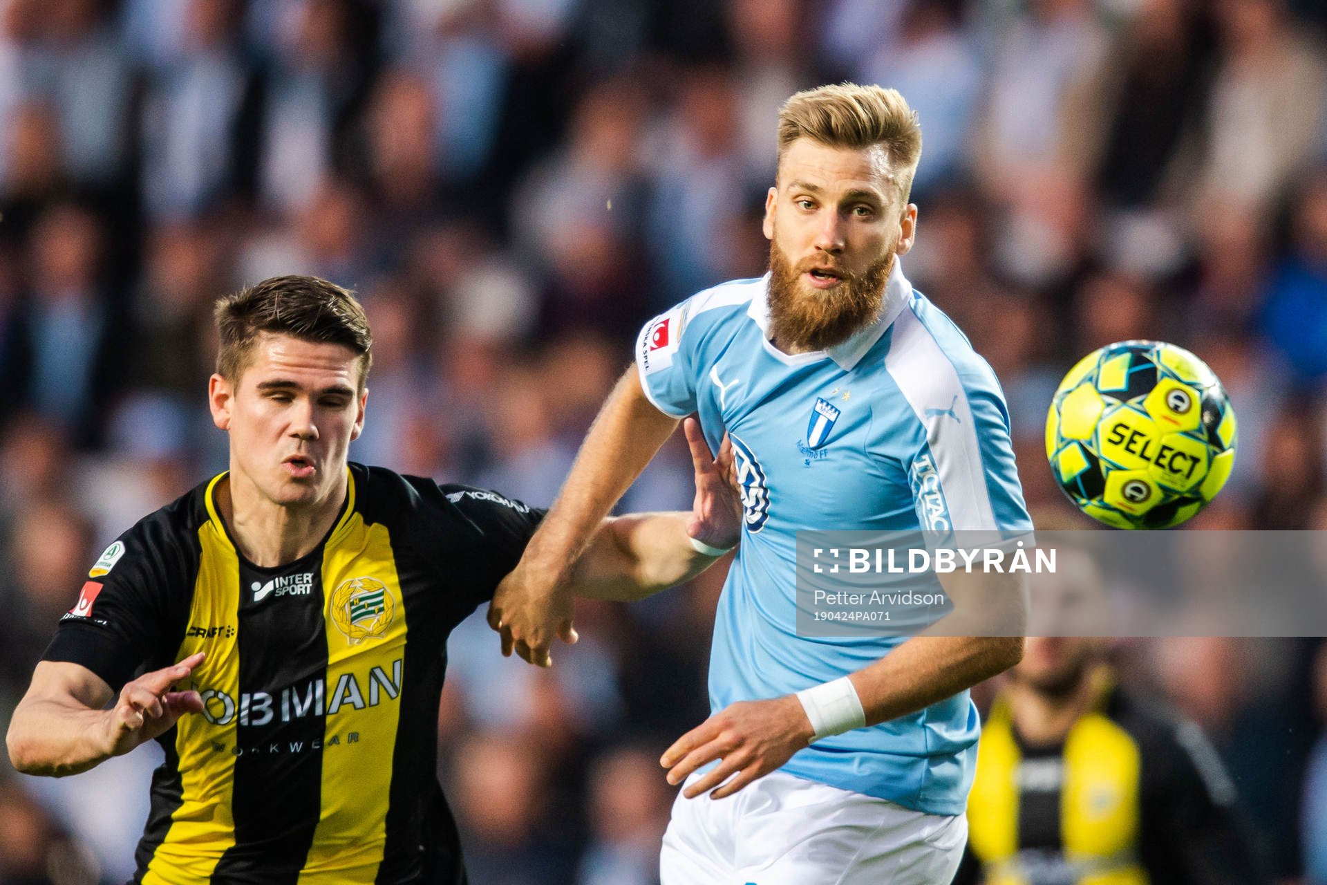 Hammarbys Vidar Örn Kjartansson och Malmö FFs Rasmus