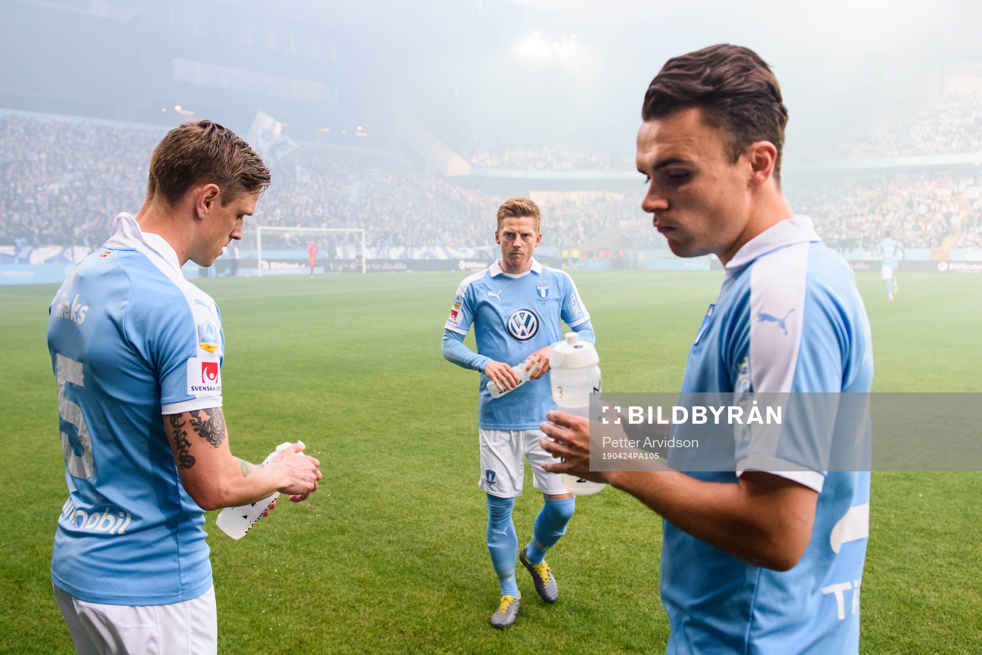 Malmö FFs Sören Rieks, Anders Christiansen och Andreas