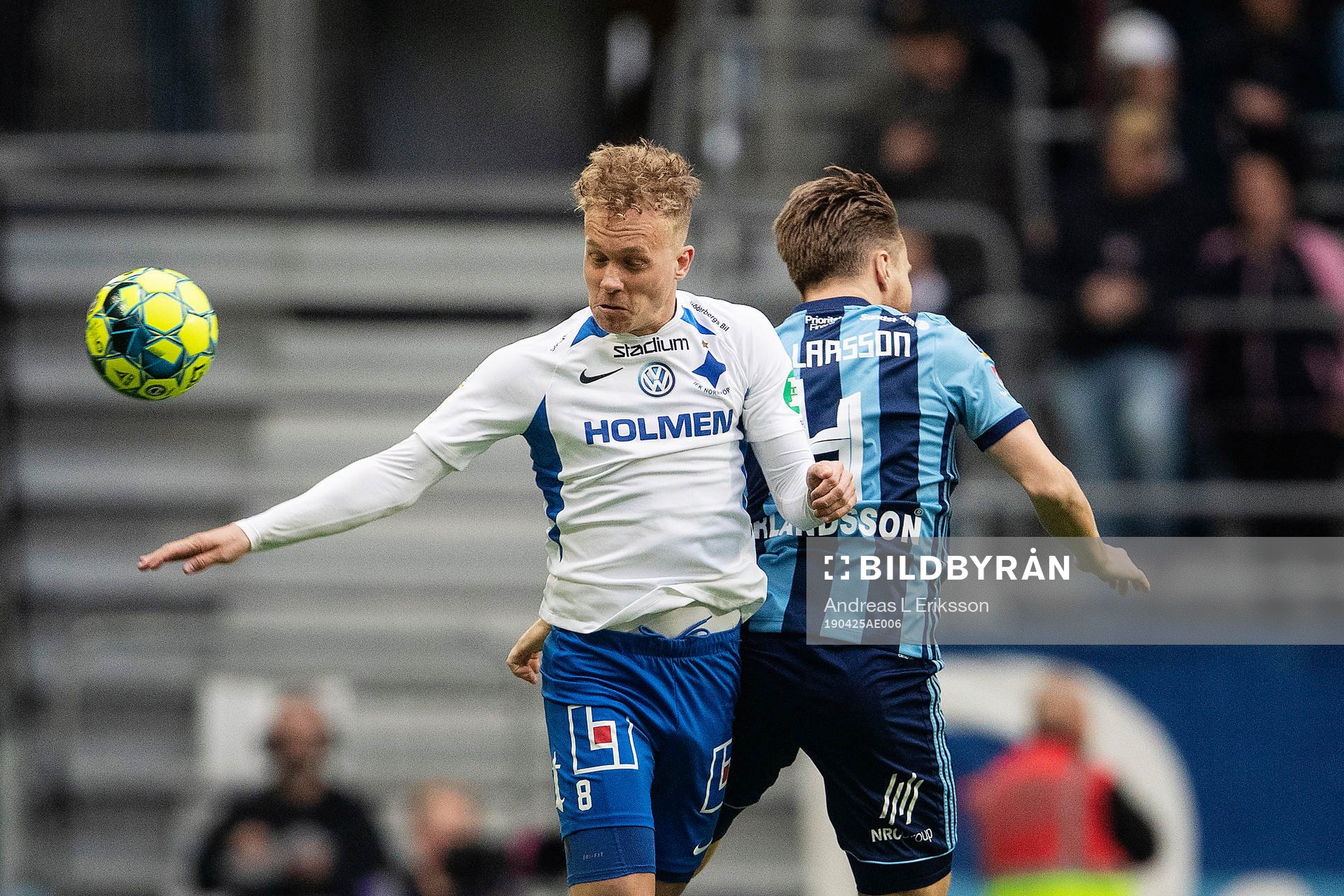 Djurgårdens Kevin Walker och IFK Norrköpings Lars Krogh
